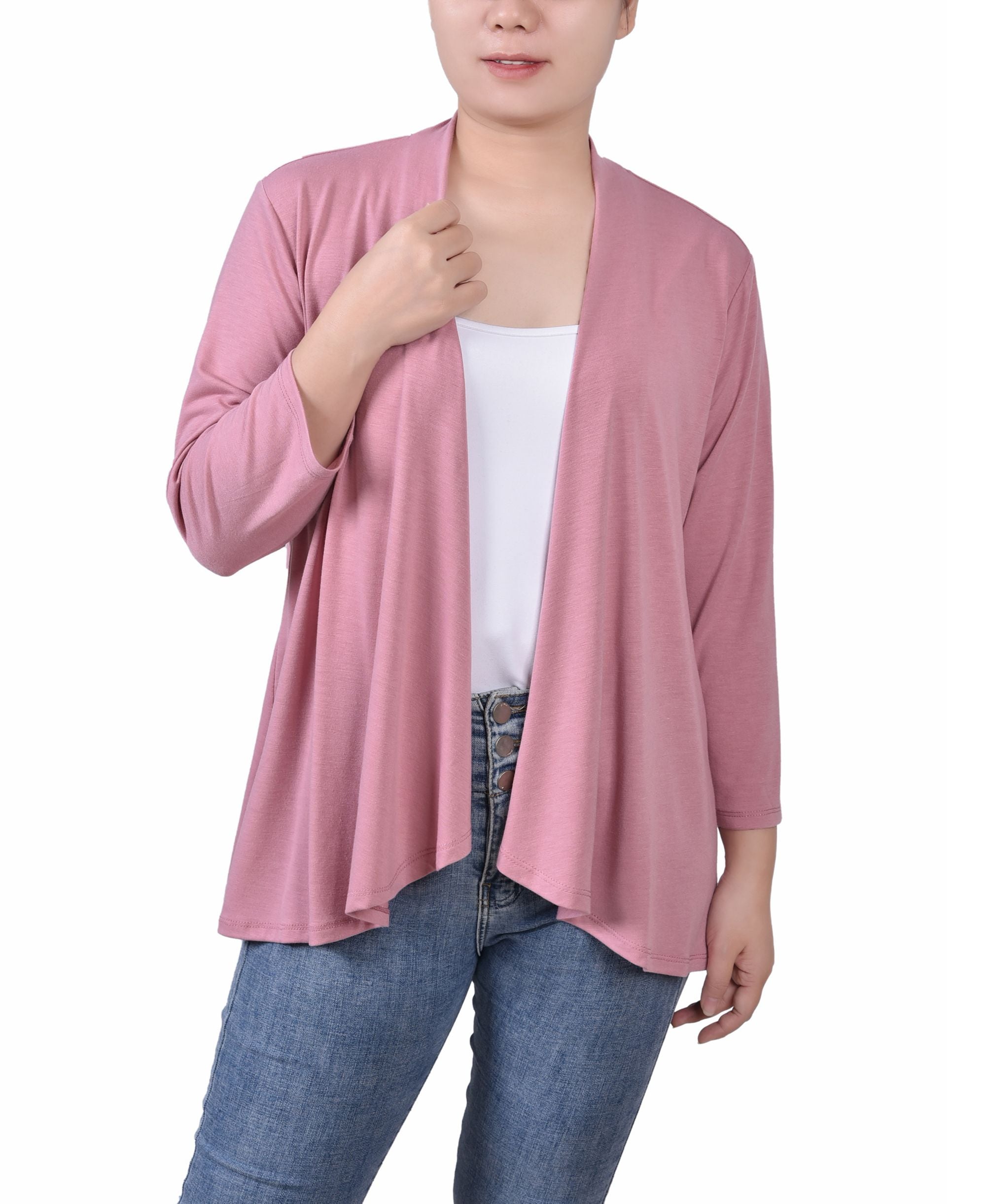 Women's Solid 3/4 Sleeve Cardigan