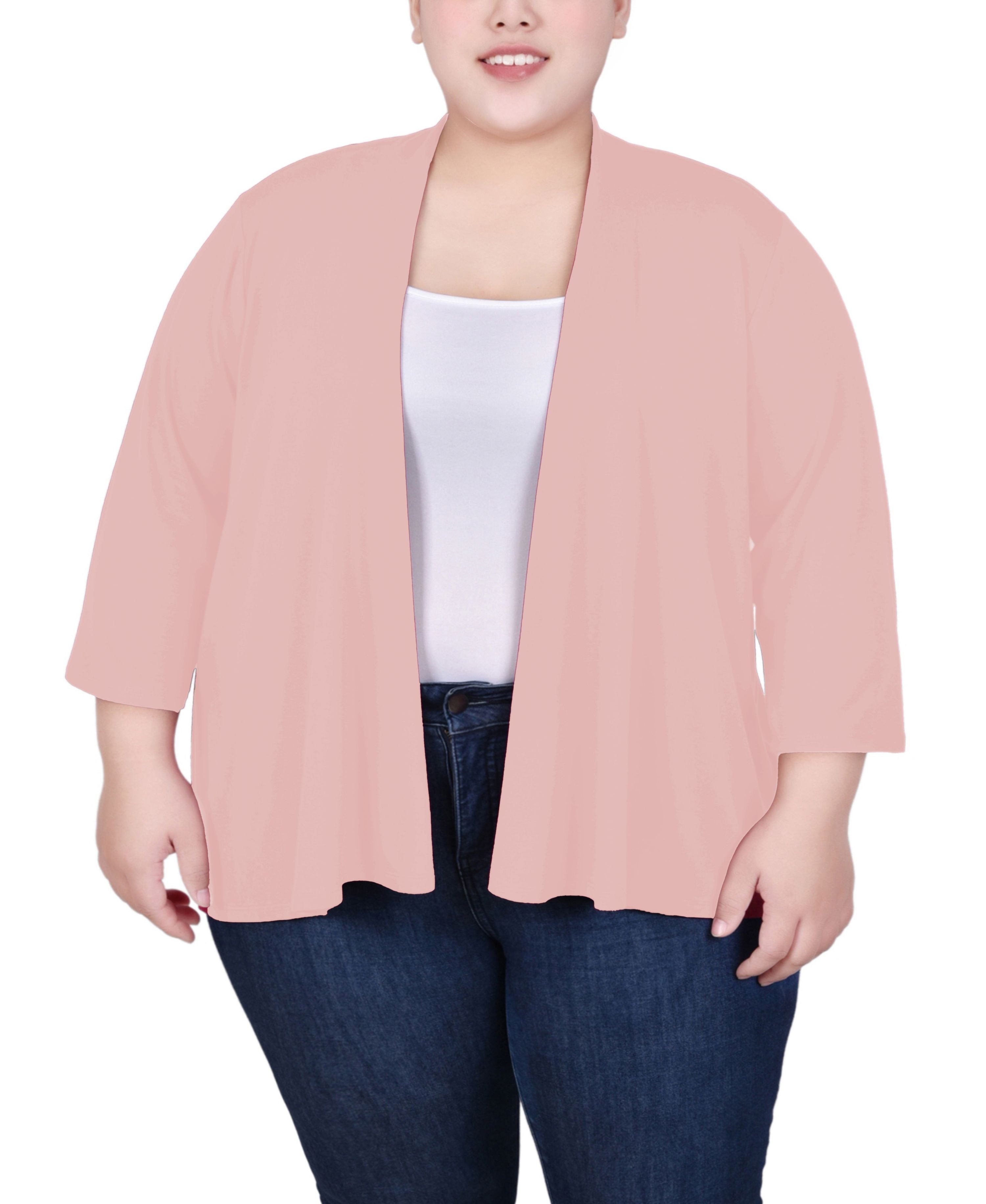 Plus Size Draped Open-Front Cardigan Sweater