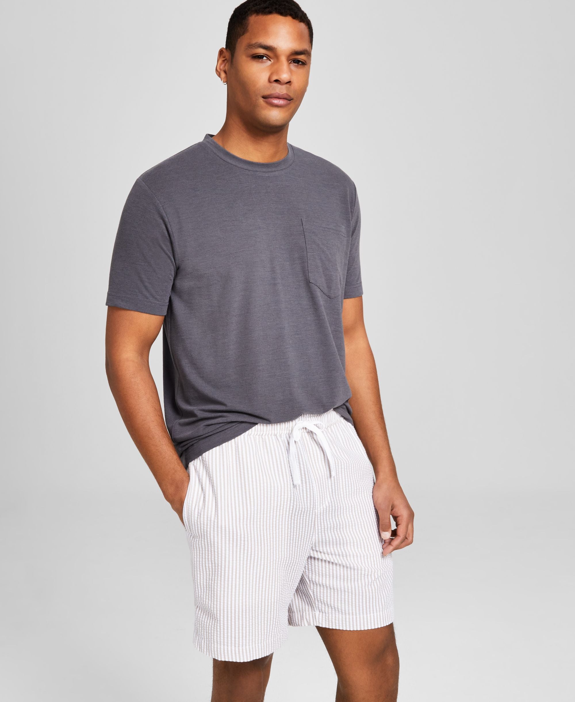Men's Seersucker Drawstring Premium Shorts