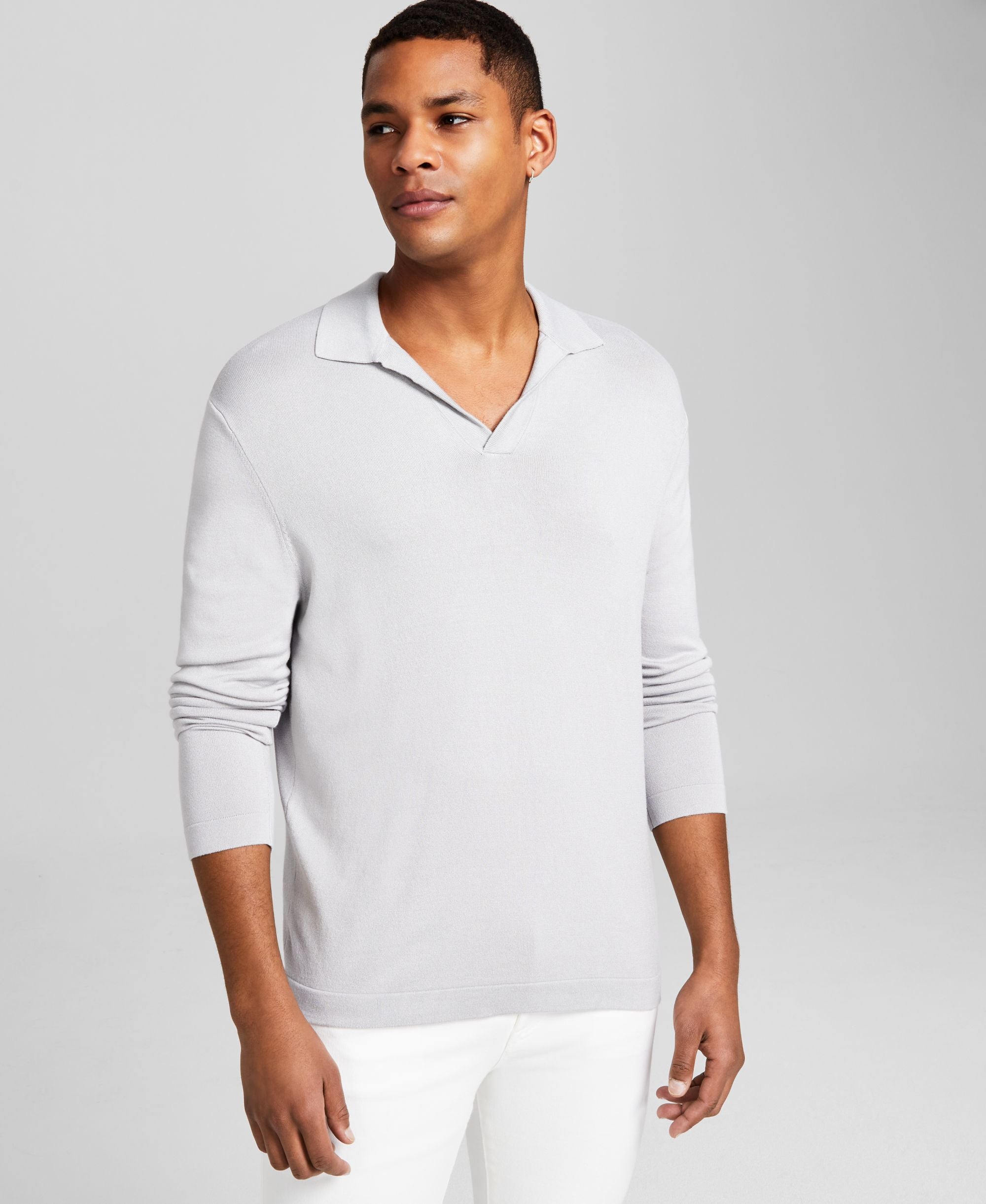 Men's Polo V-Neck Sweater