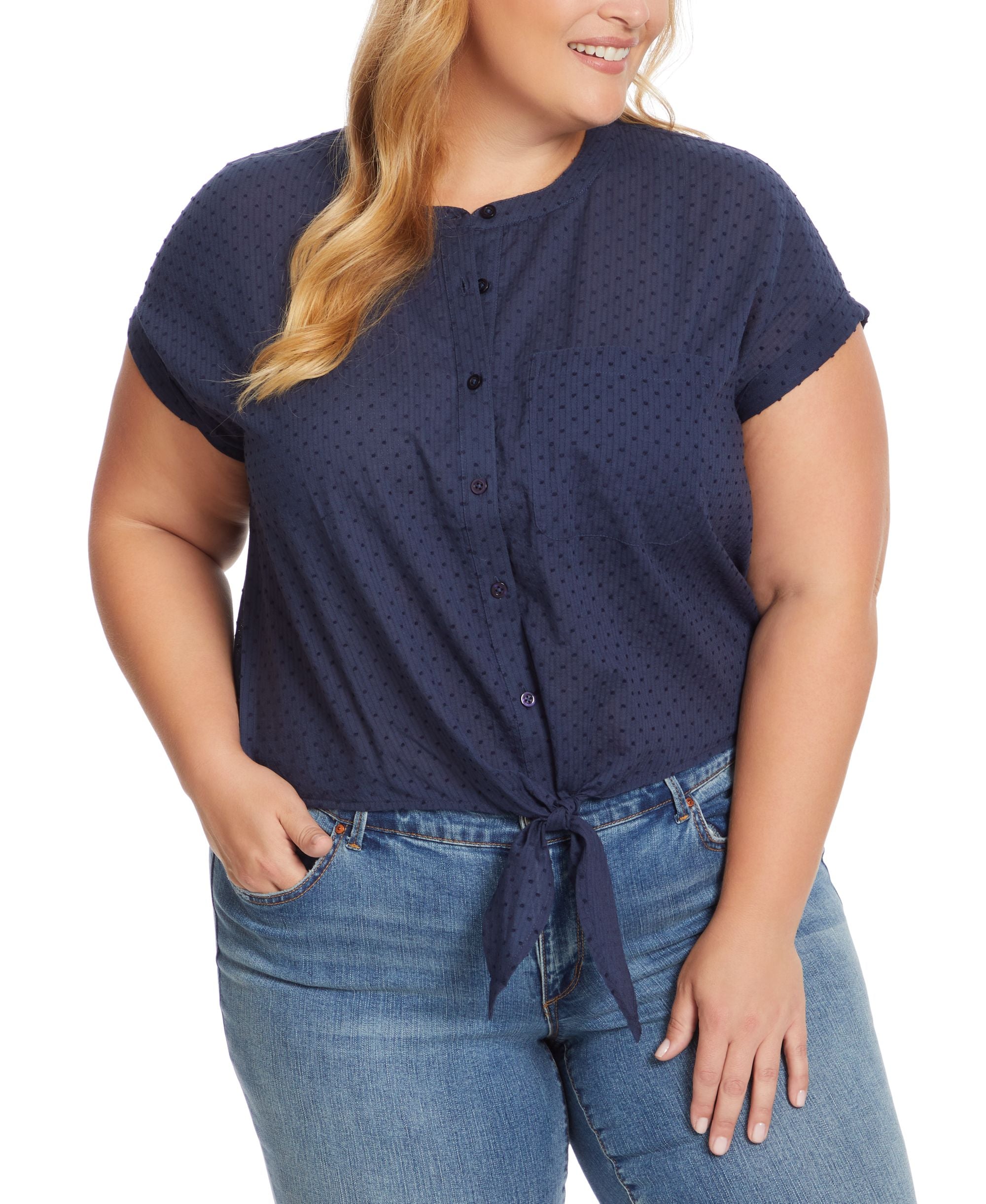 Modern Plus Size Louelle Tie-Front Signature Blouse
