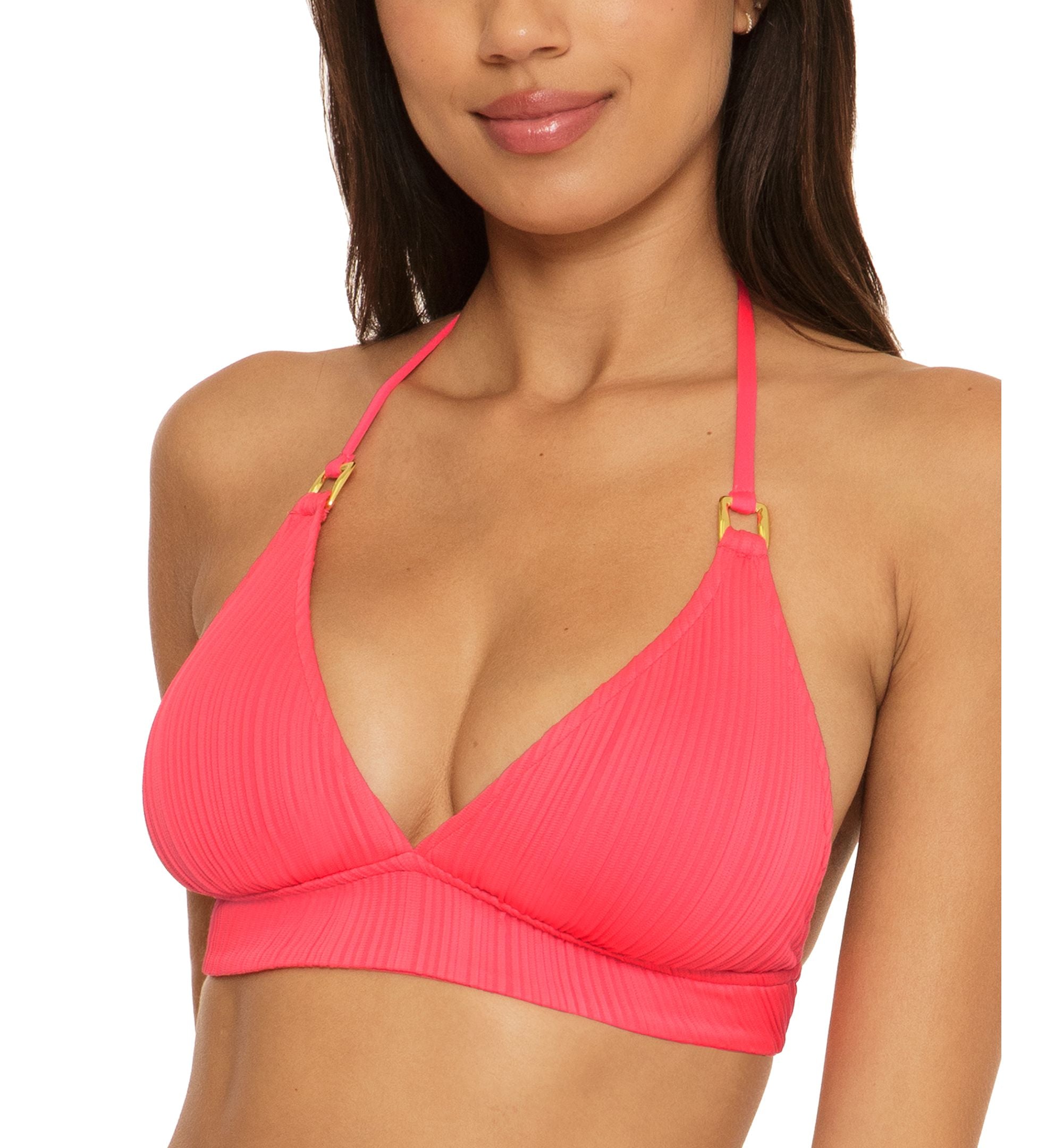 Women's Moon Ridge Ribbed Halter Bikini Premium Top