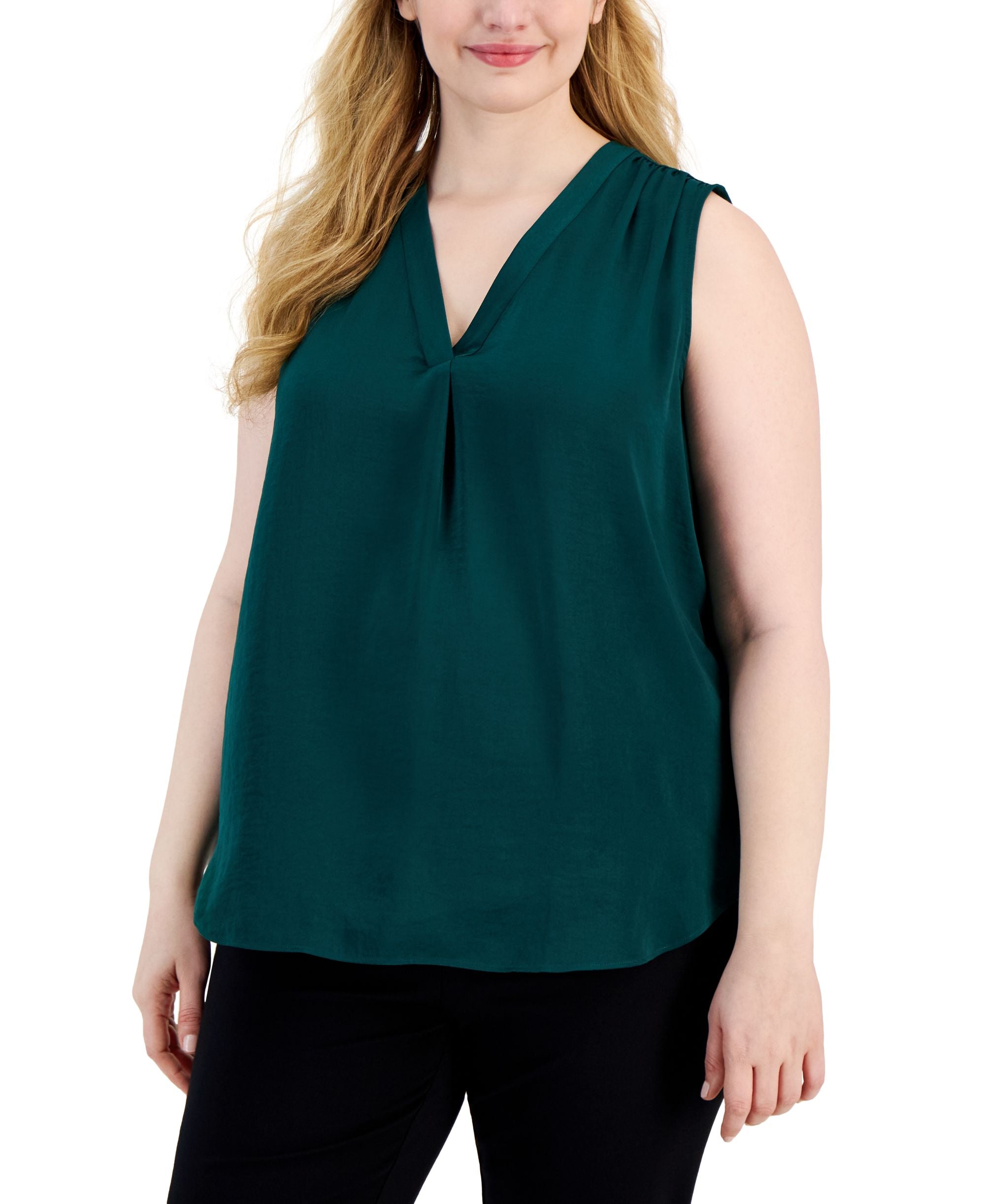 Alfani Plus Size V Neck Premium Top