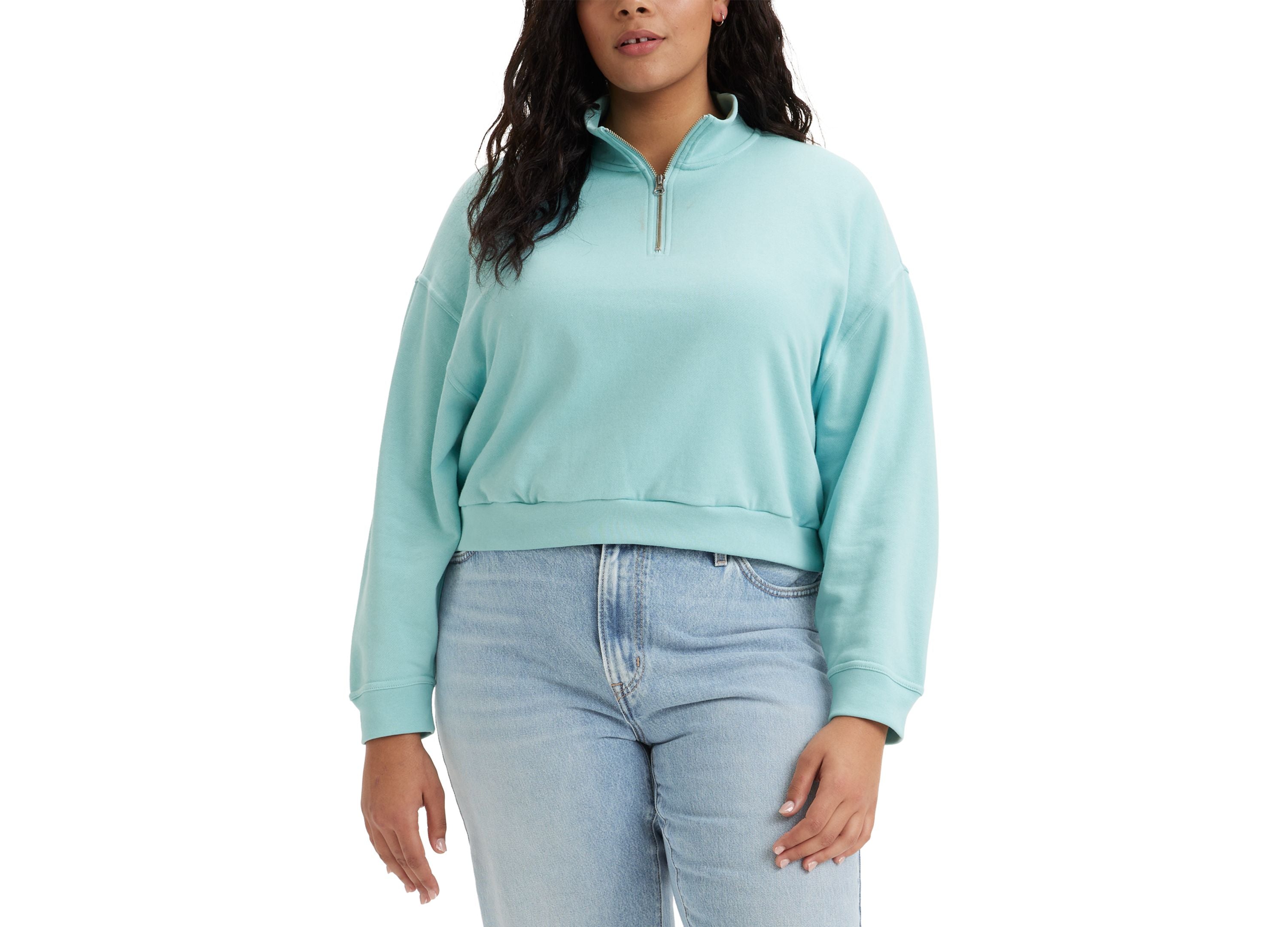 Modern Plus Size Cosmo 1/4-Zip Long-Sleeve Sweatshirt