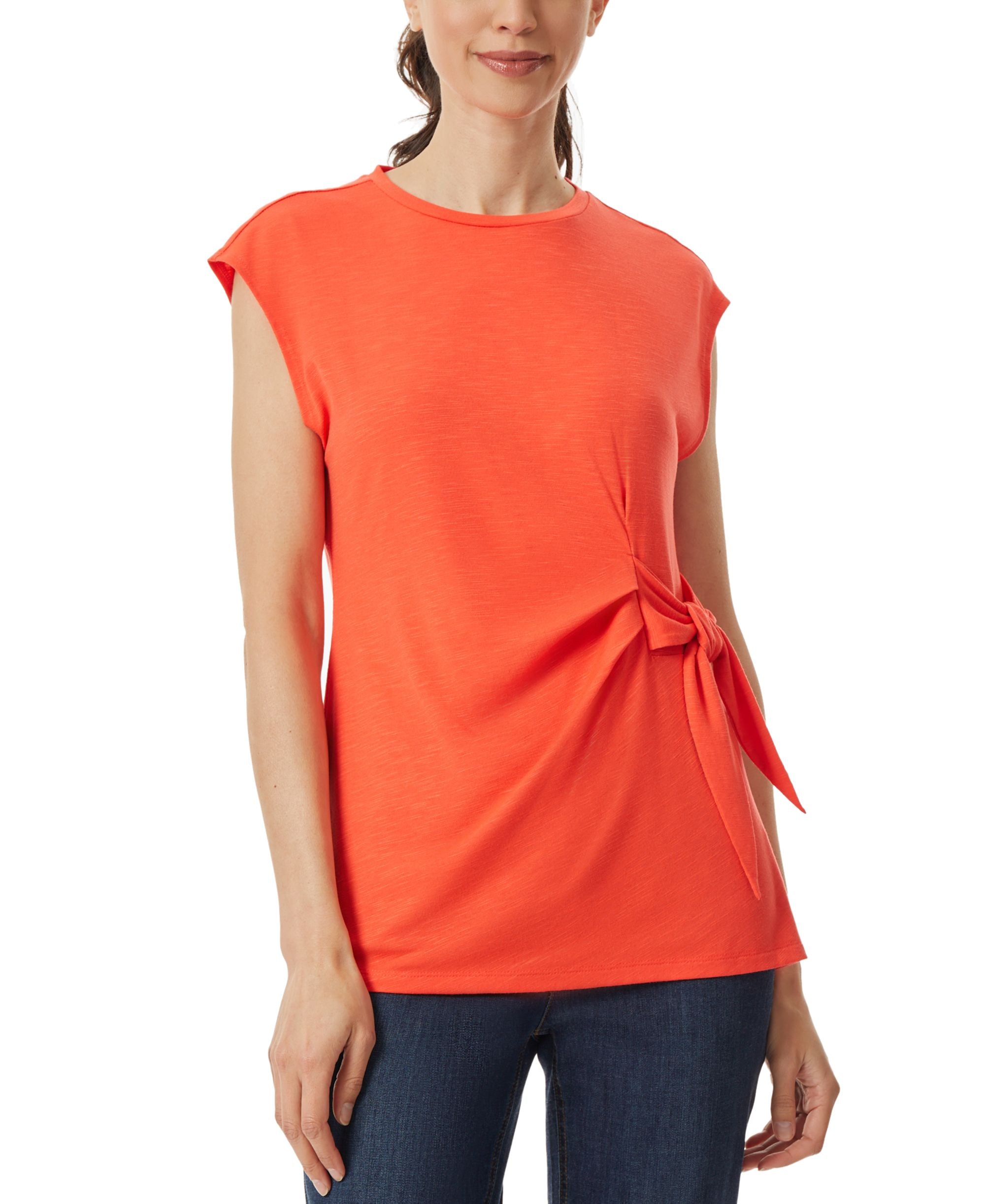 Women's Drapey Side-Tie Slub Premium Top