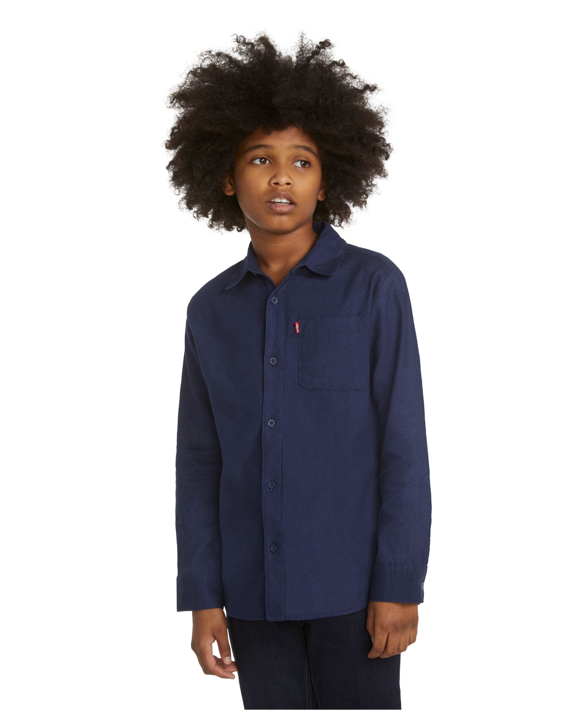 Levis Big Boys Heather Long-Sleeve Woven Modern Shirt