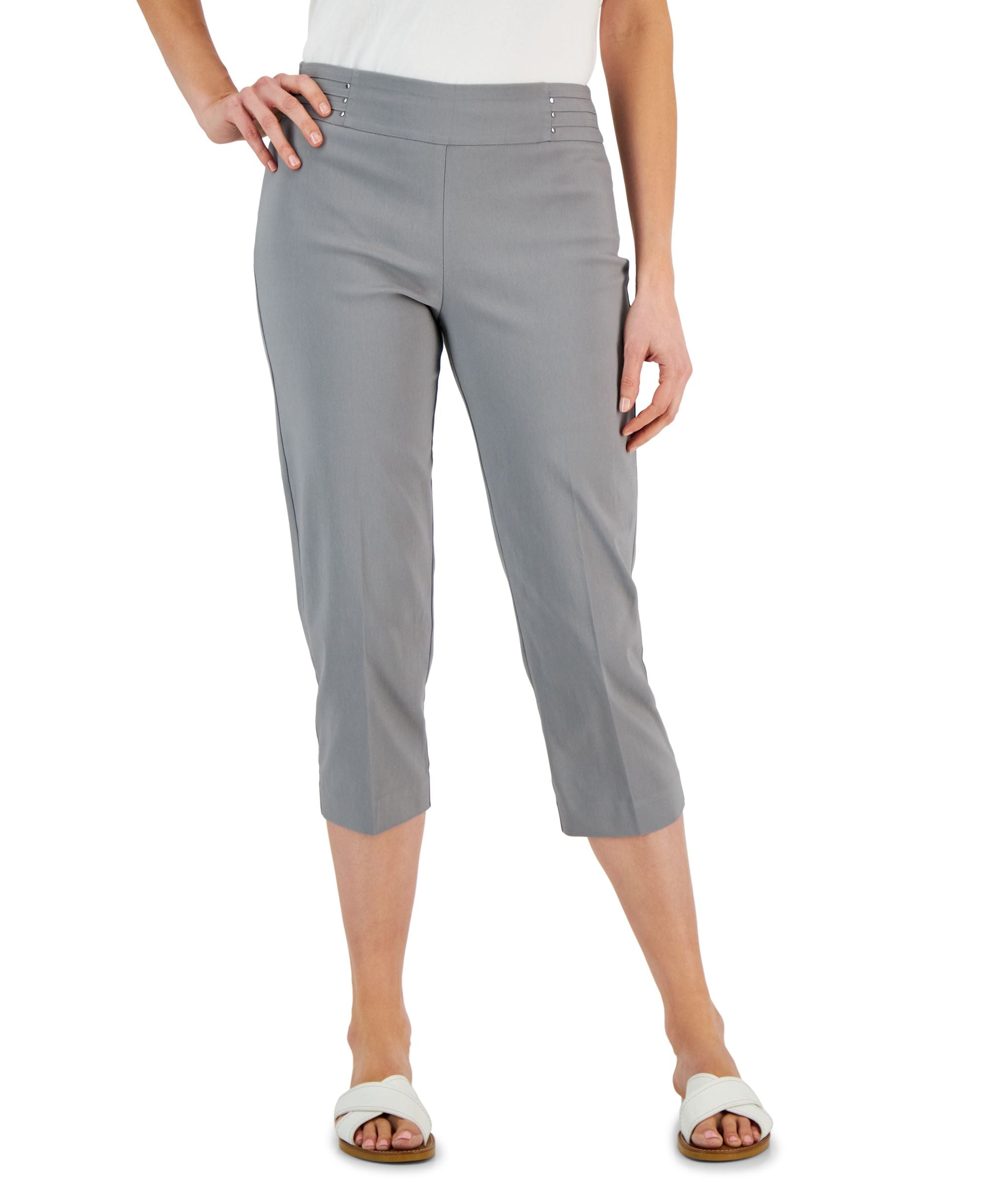 JM Collection Embellished Comfort-Waist Capri-Length Signature Pants