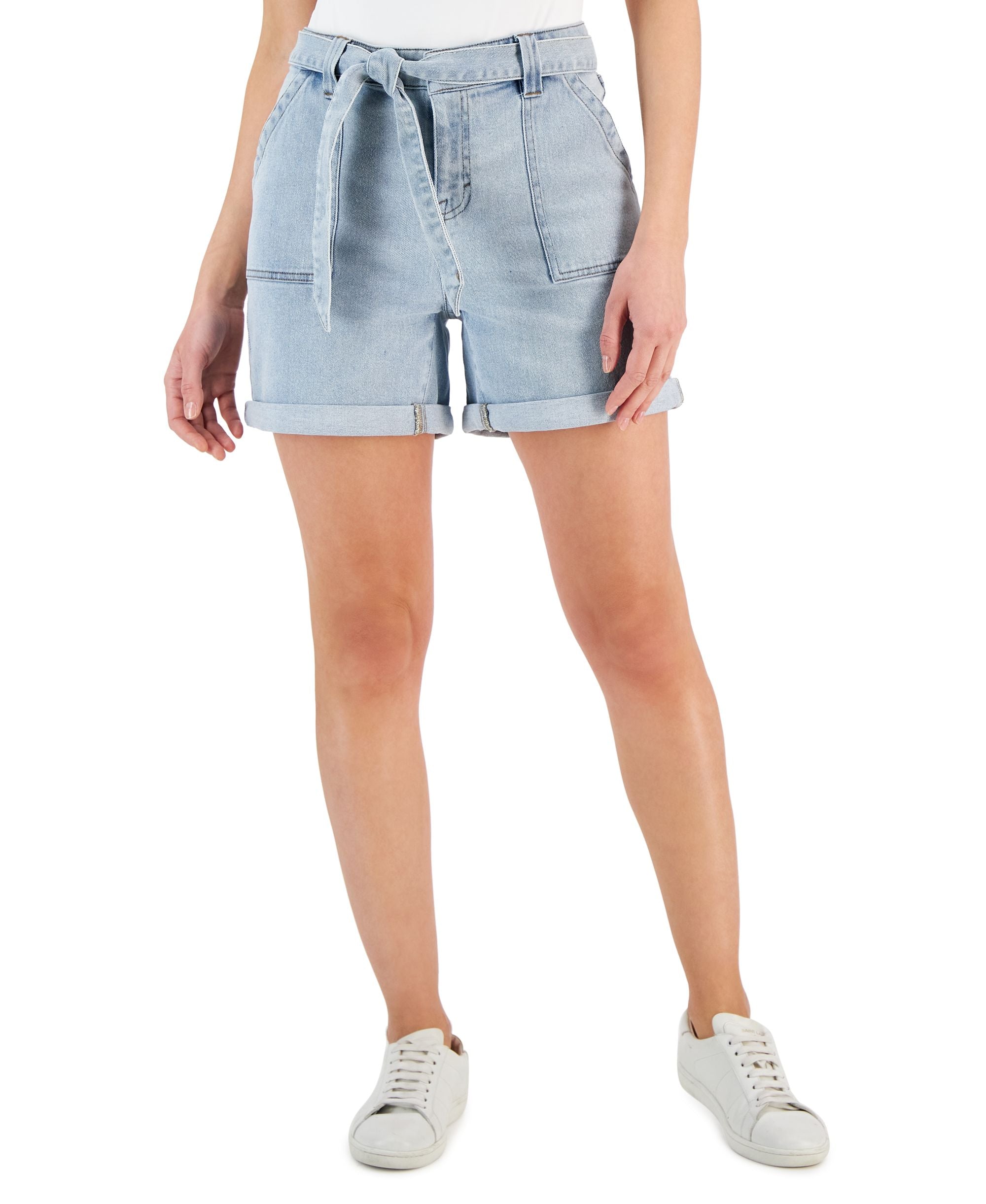 Women's Mid-Rise Belted Cuff Premium Shorts