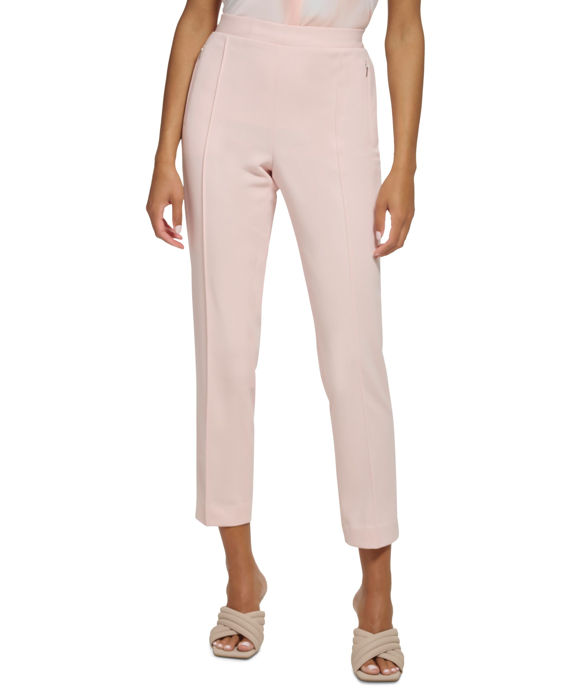 Women's Scuba Crepe Straight-Leg Ankle Signature Pants