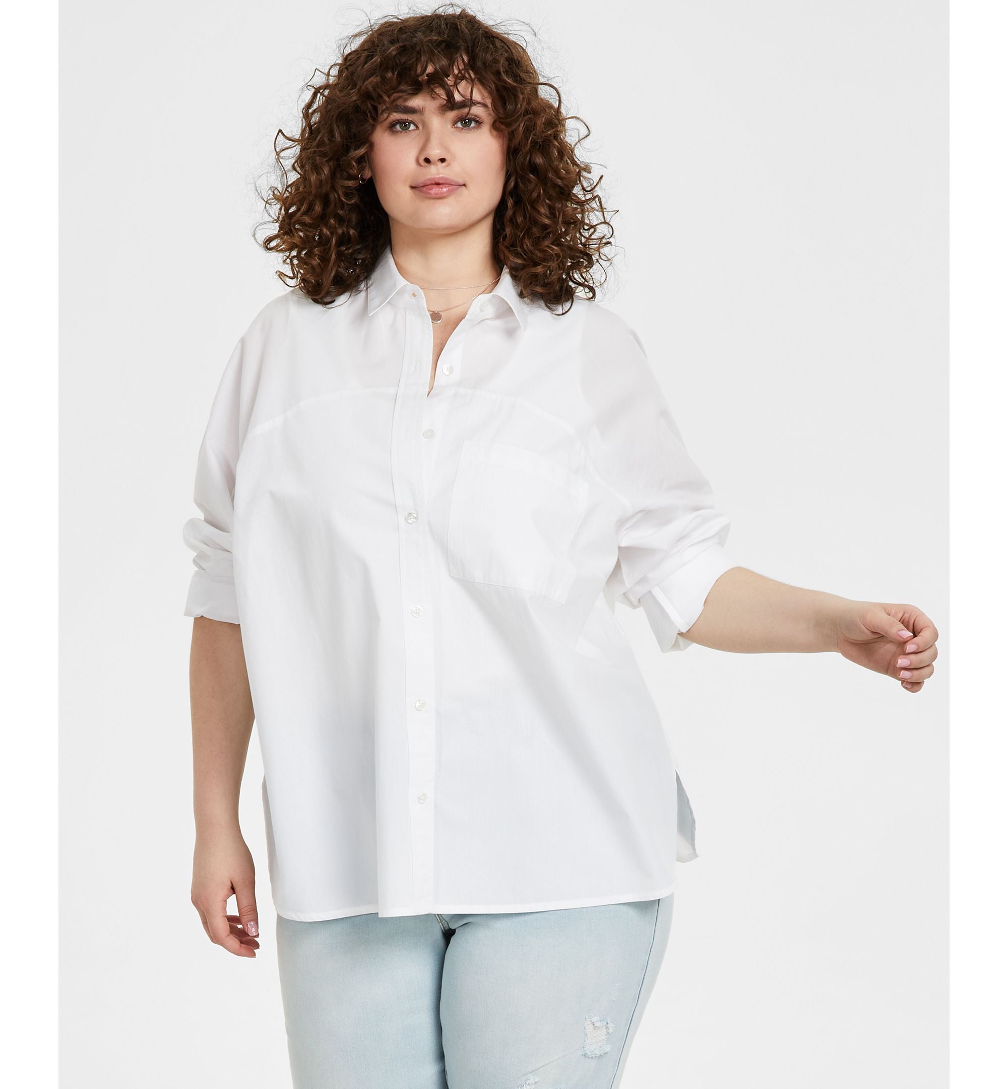 Now This Modern Plus Size Cotton Oversized Modern Shirt