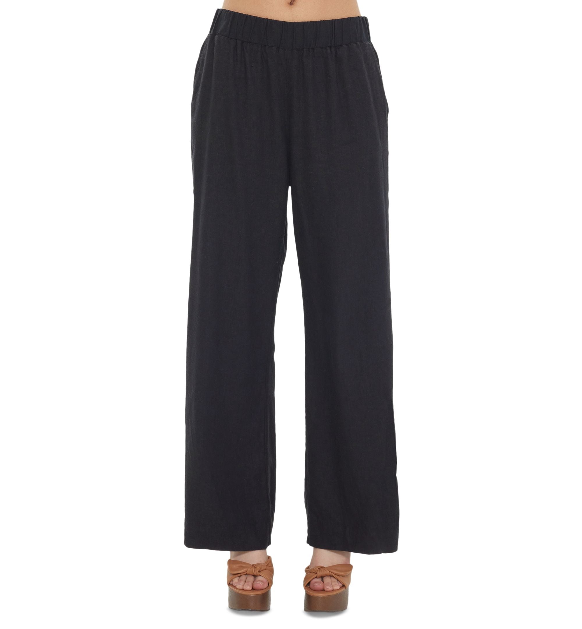 Women's Elastic-Waist Wide-Leg Pull-On Signature Pants