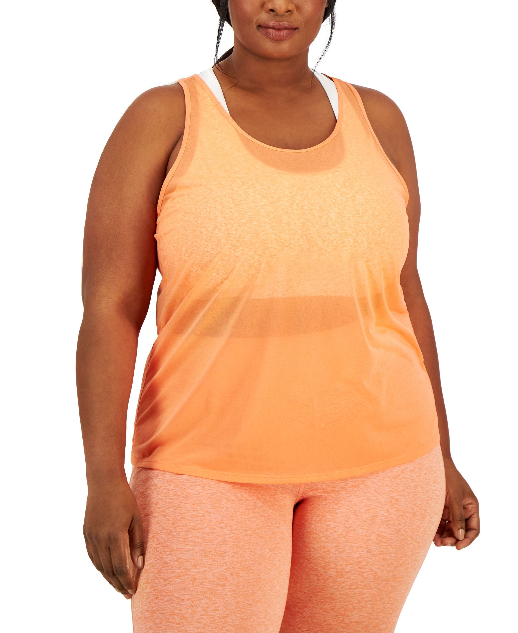 Plus Size Ultra Light Sheer Racerback Tank Premium Top