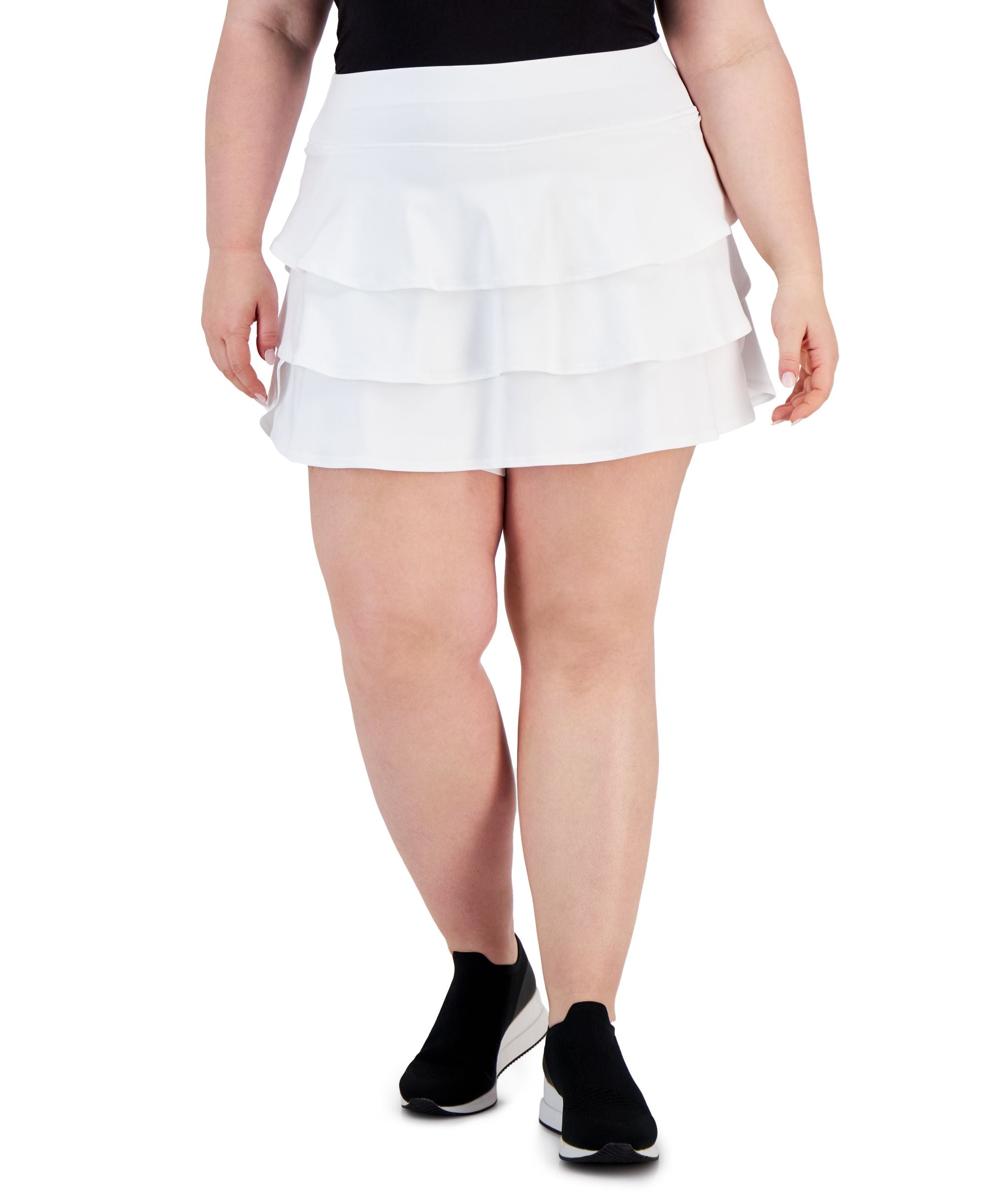 Plus Size Flounced Performance Skort