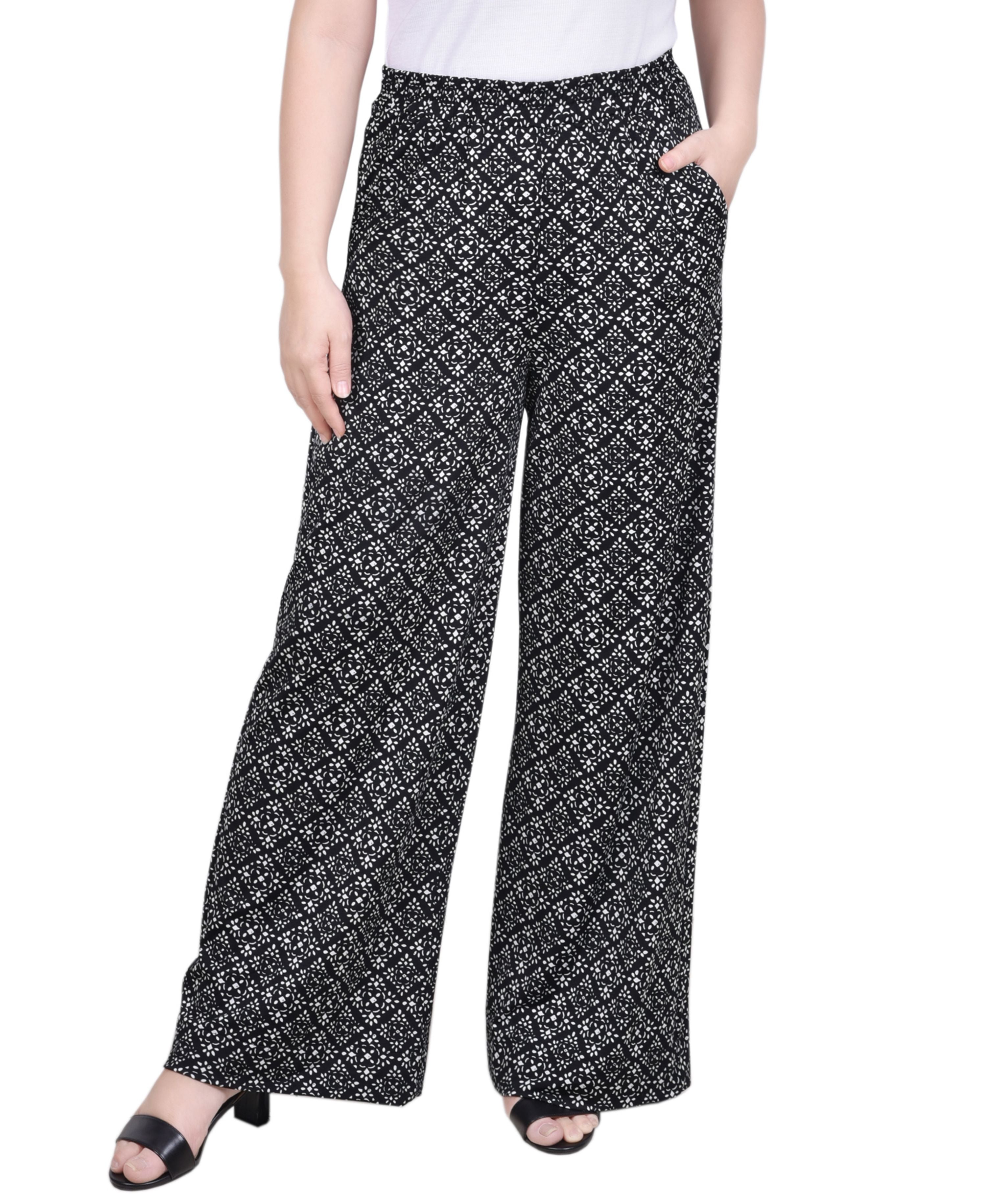 Petite Wide-Leg Comfort-Waist Signature Pants