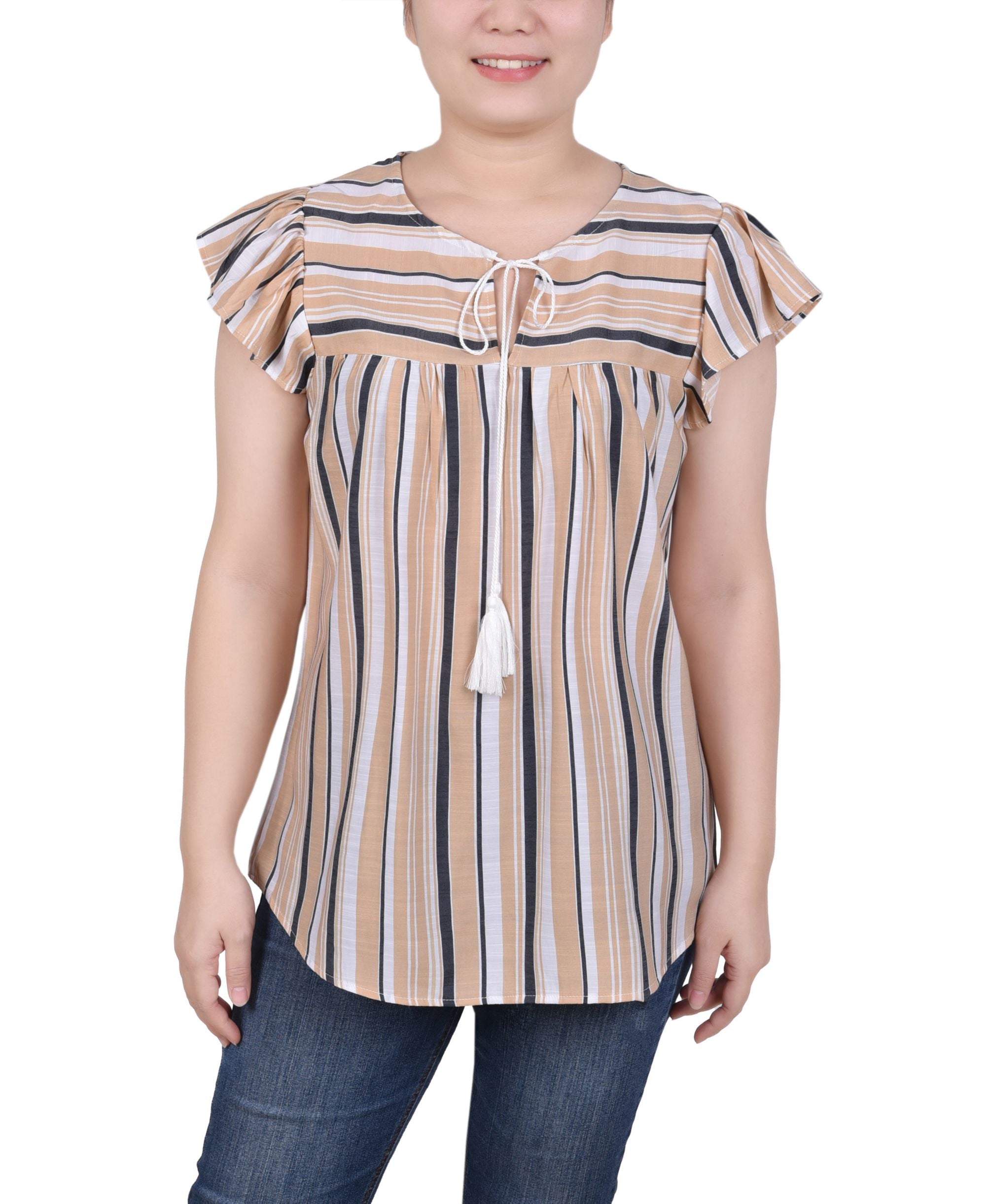 Petite Size Drawstring Neck Premium Top