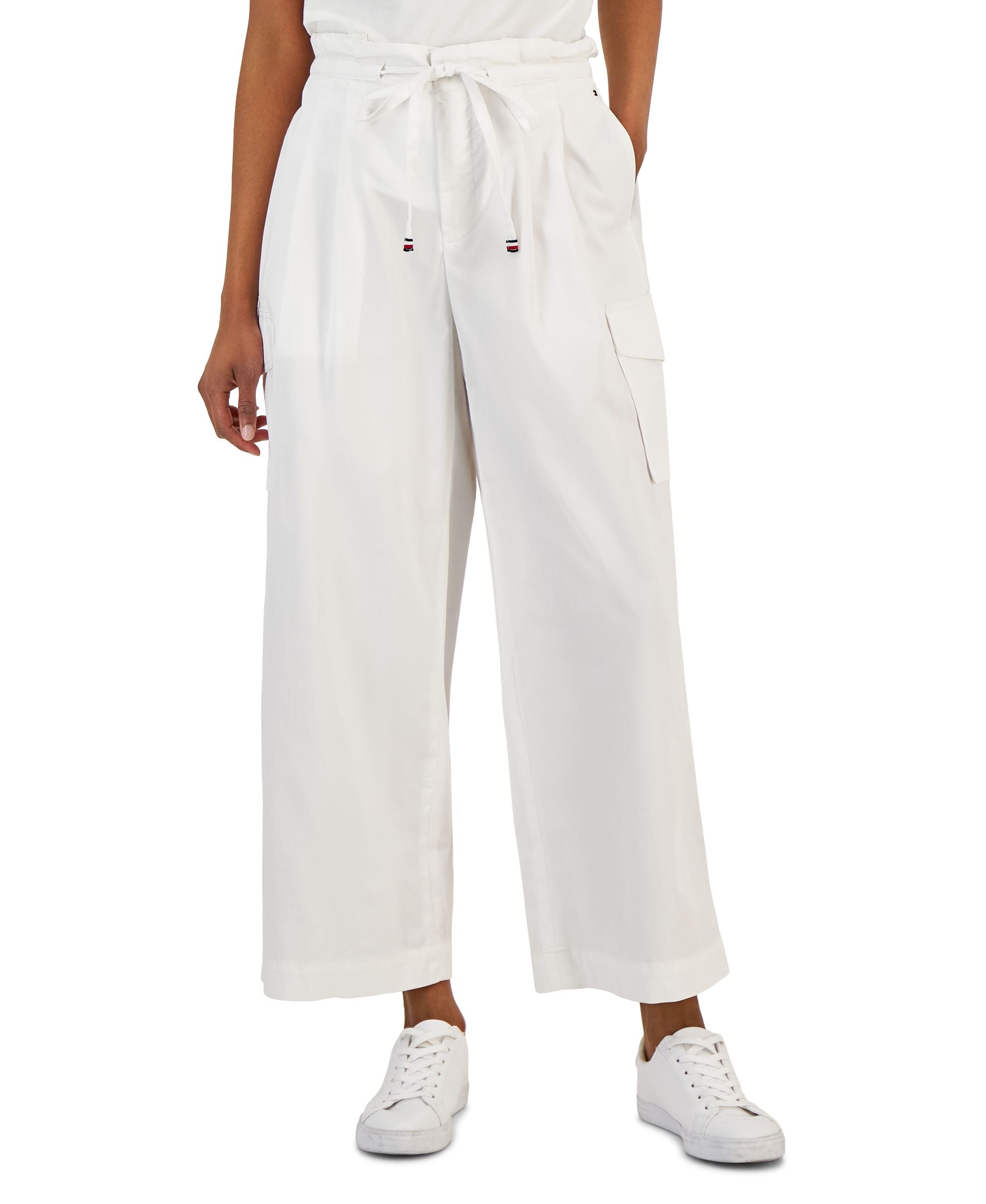 Women's Wide-Leg Drawstring Cargo Signature Pants