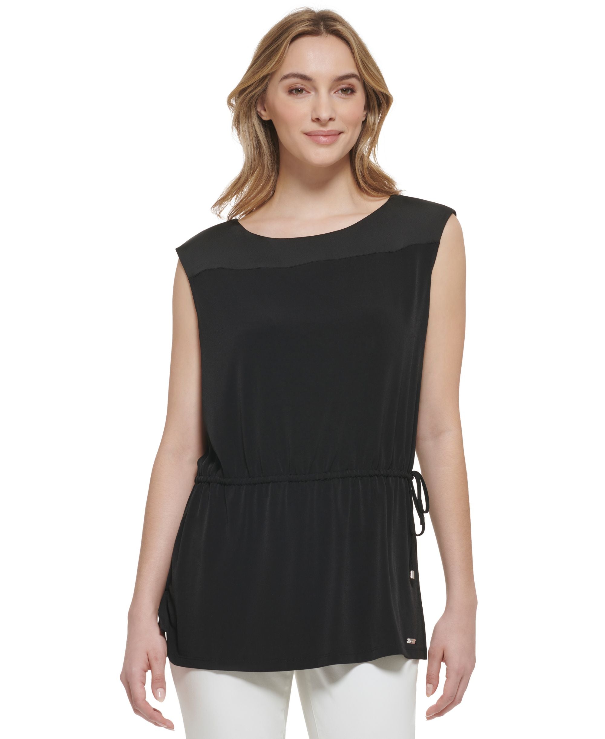 Women's Sleeveless Drawstring-Waist Premium Top