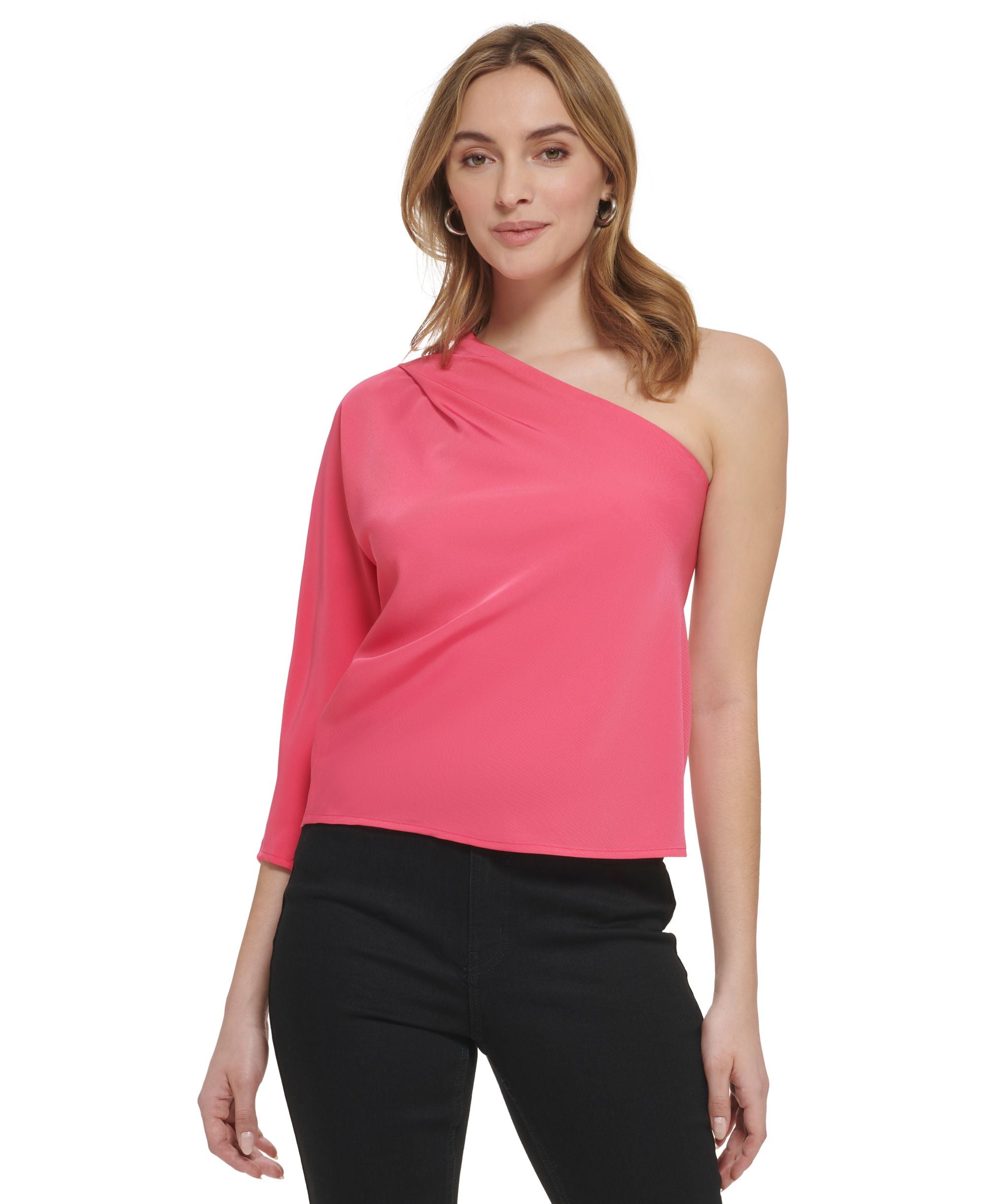 Women's One Shoulder 3/4 Sleeve Signature Blouse