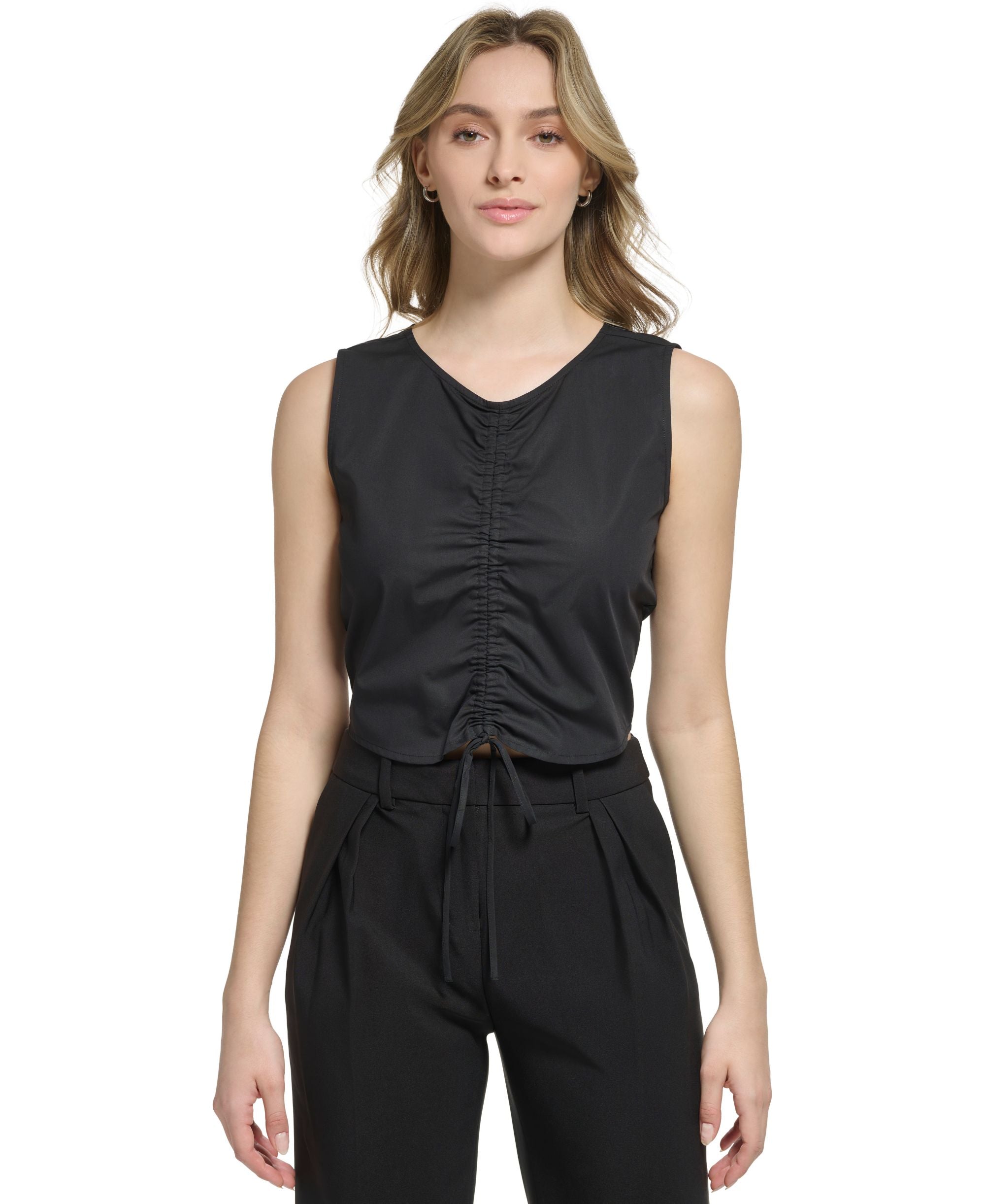 Women's X-Fit Sleeveless Tie Front Crop Premium Top