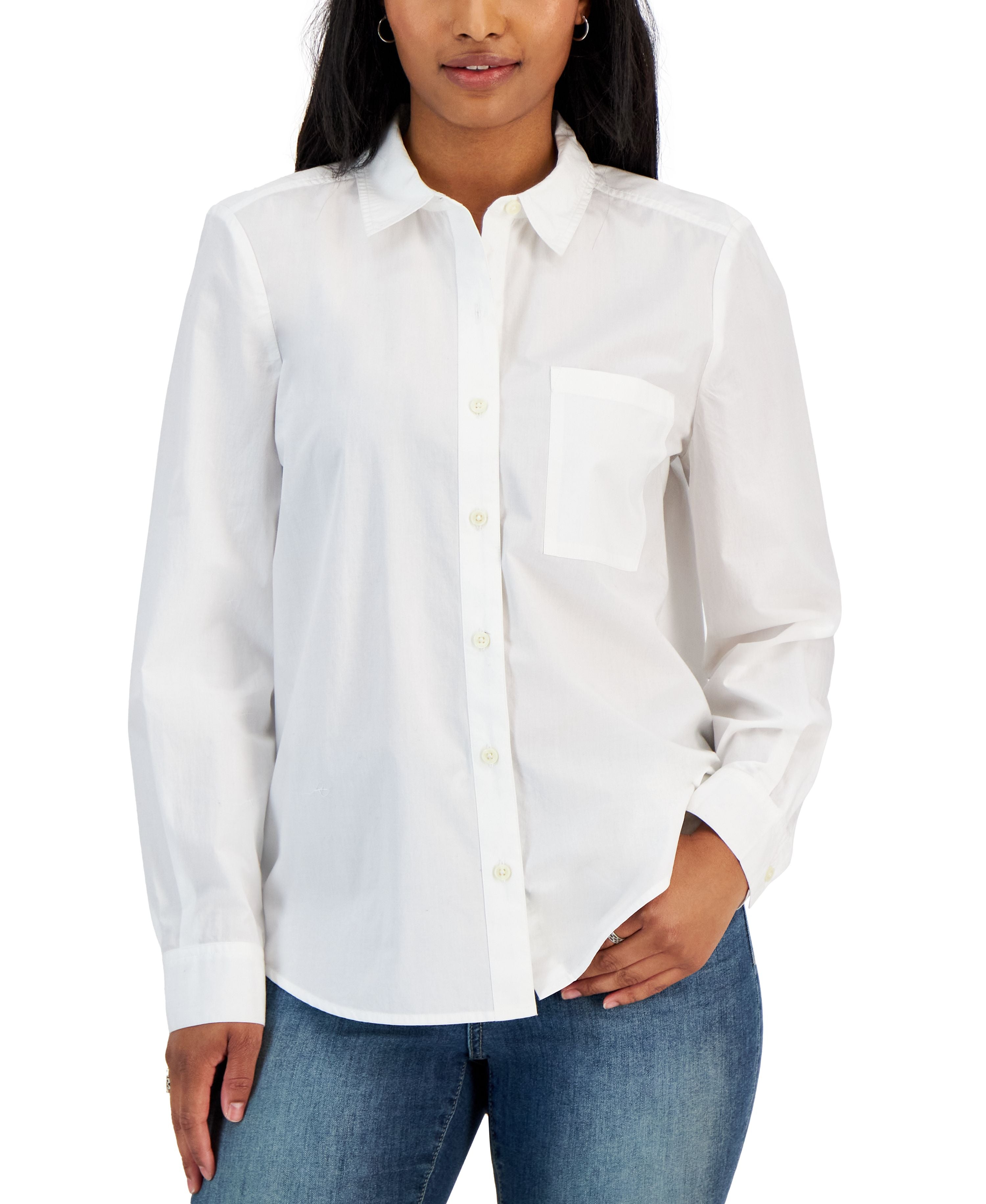 Petite Solid Poplin ideal Modern Shirt