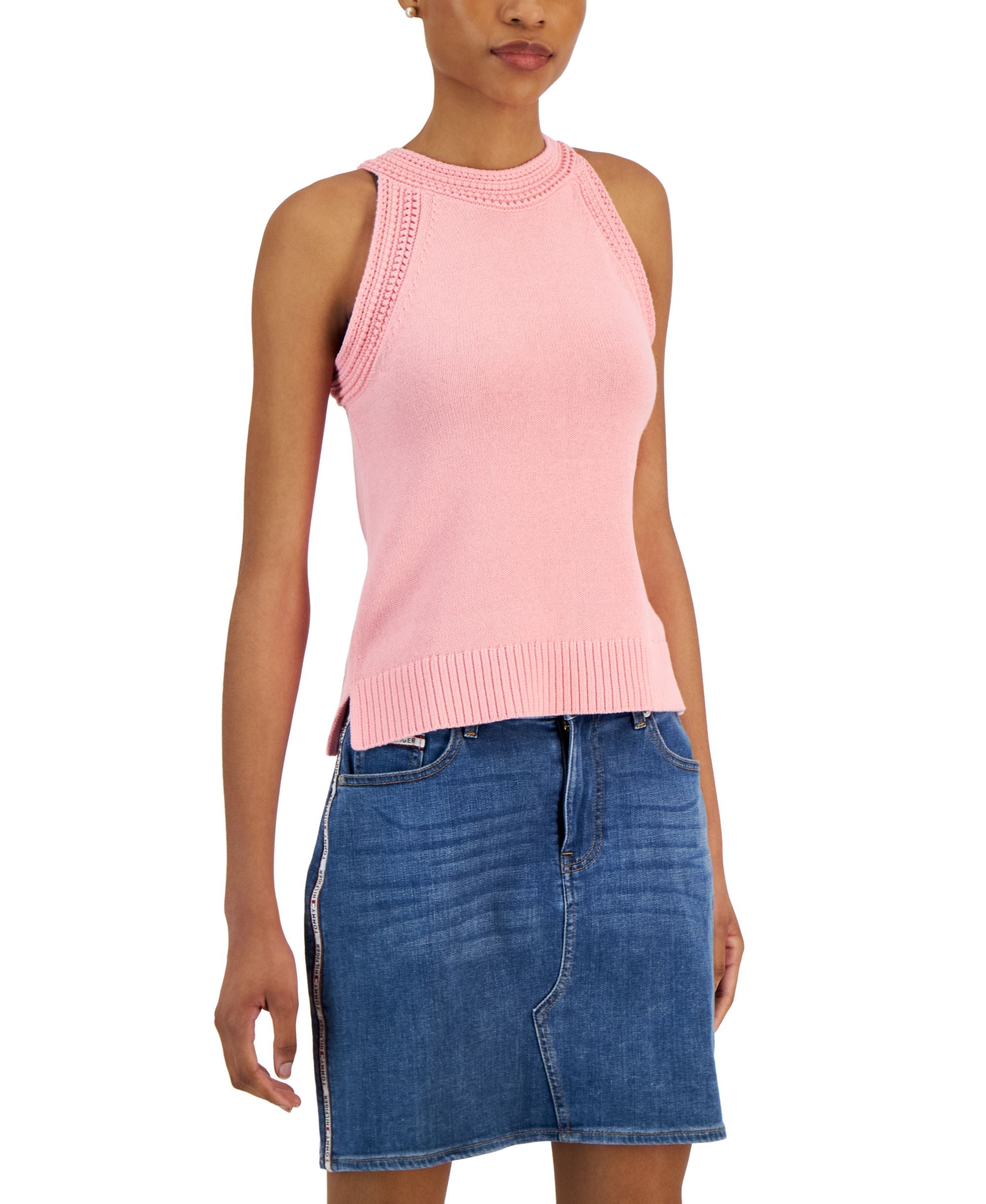 Women's Crochet Trimmed Sleeveless Tank Premium Top