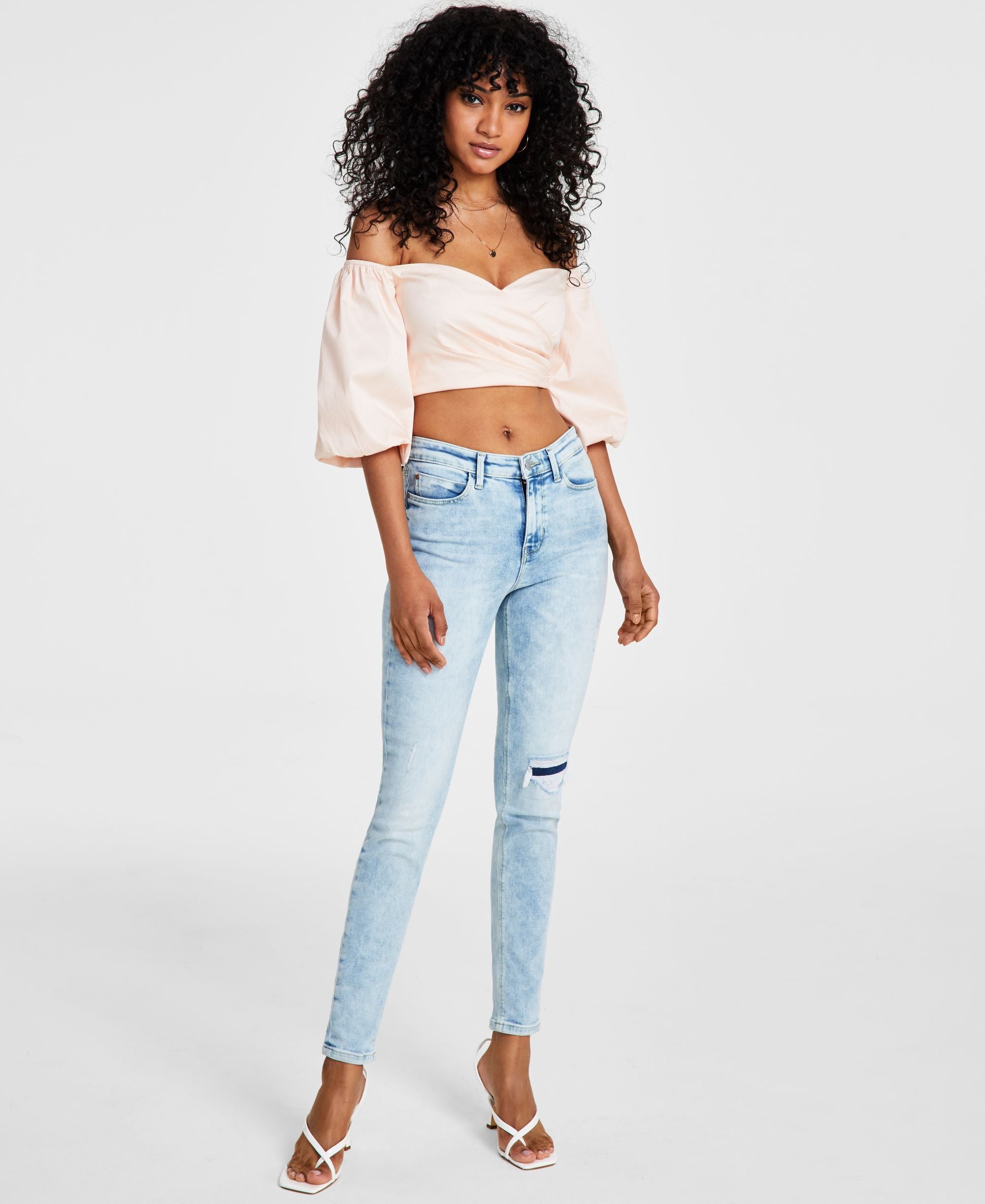 Women's Off-the-Shoulder Cropped Signature Blouse