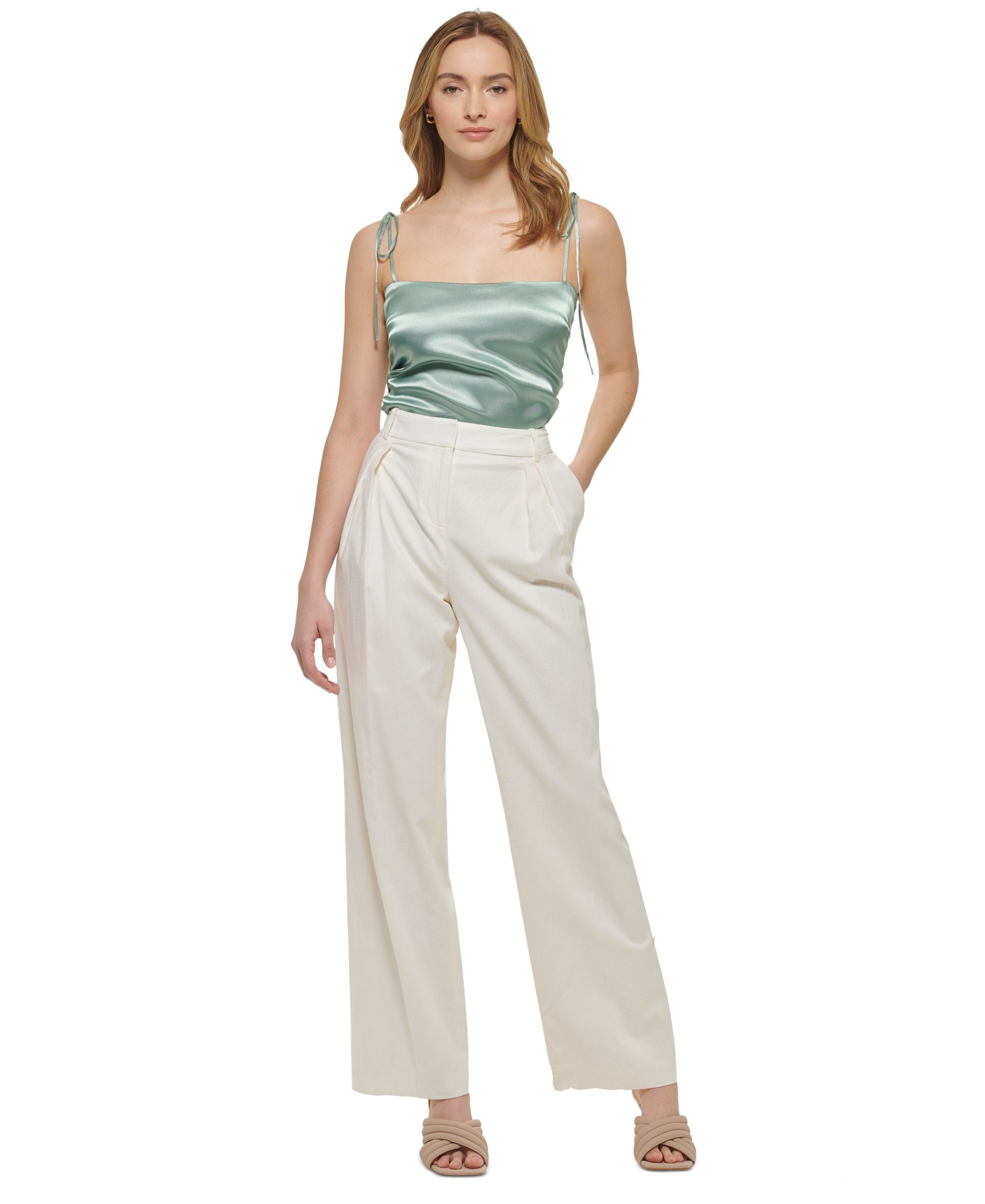 Women's X-Fit Wide-Leg Linen-Blend Blend Signature Pants