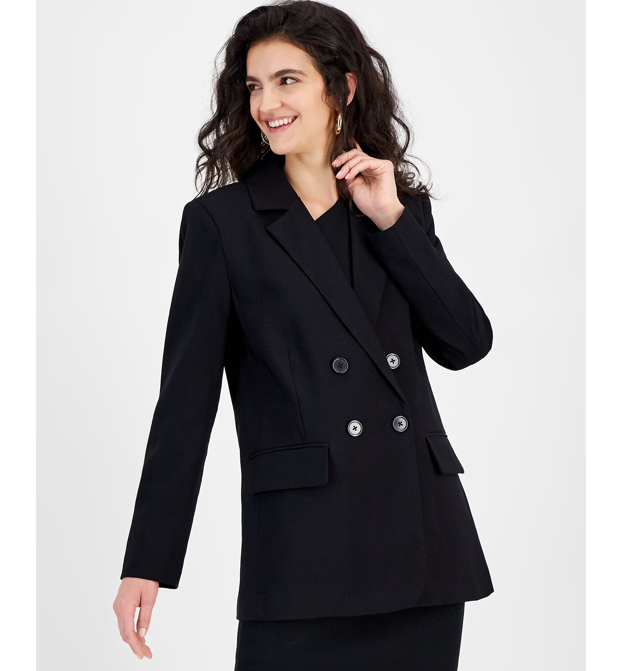 Women's One-Shoulder Bodycon Mini Dress & Double-Breasted Blazer