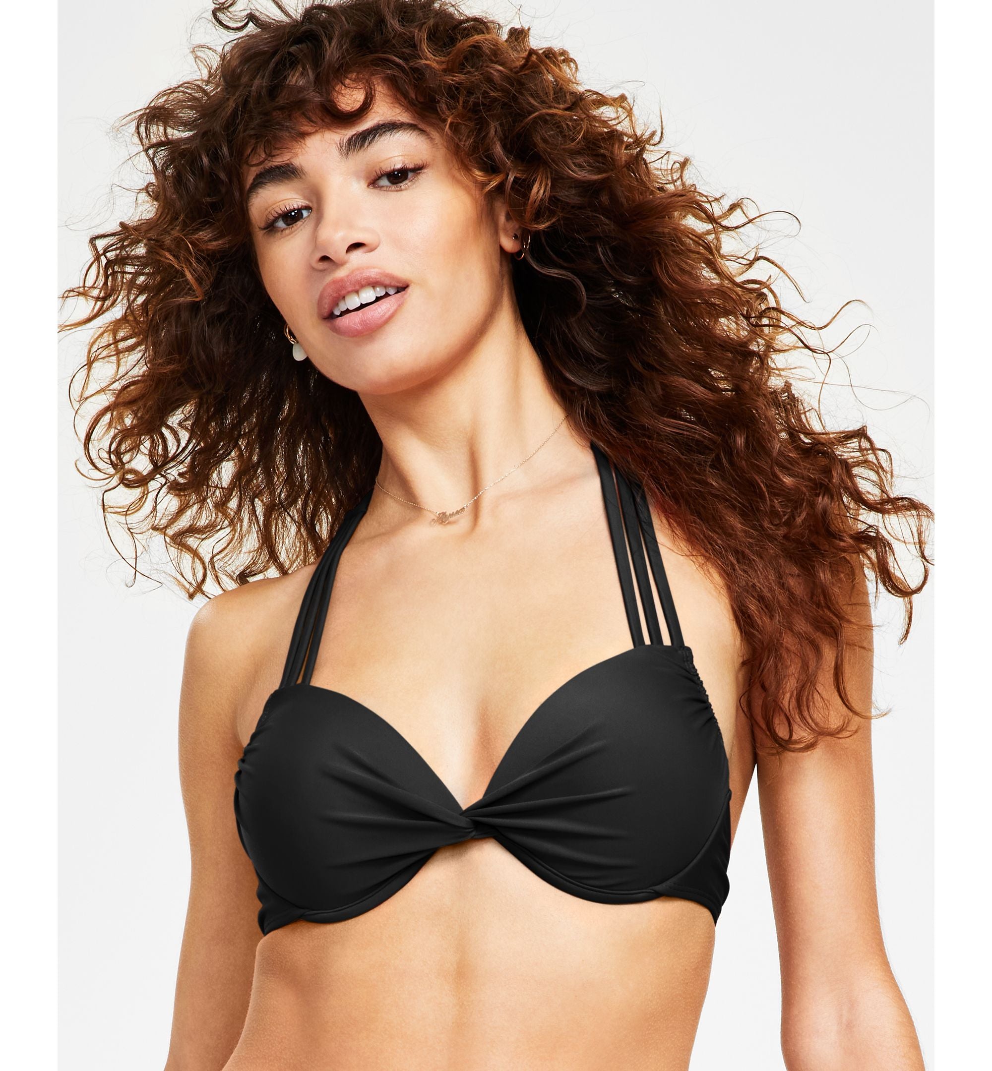 Juniors' Strappy Underwire Push-Up Bikini Premium Top
