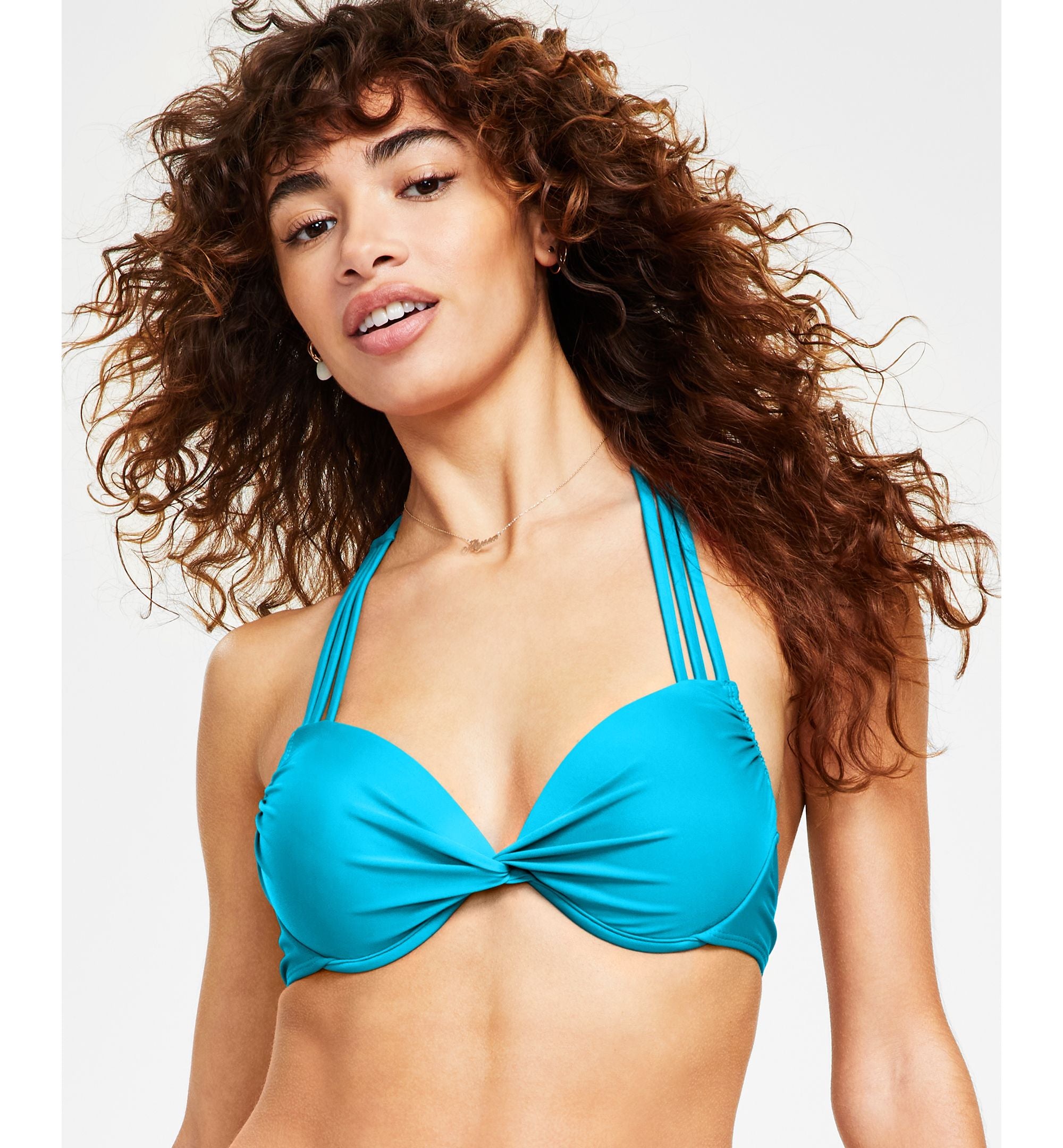 Juniors' Strappy Underwire Push-Up Bikini Premium Top