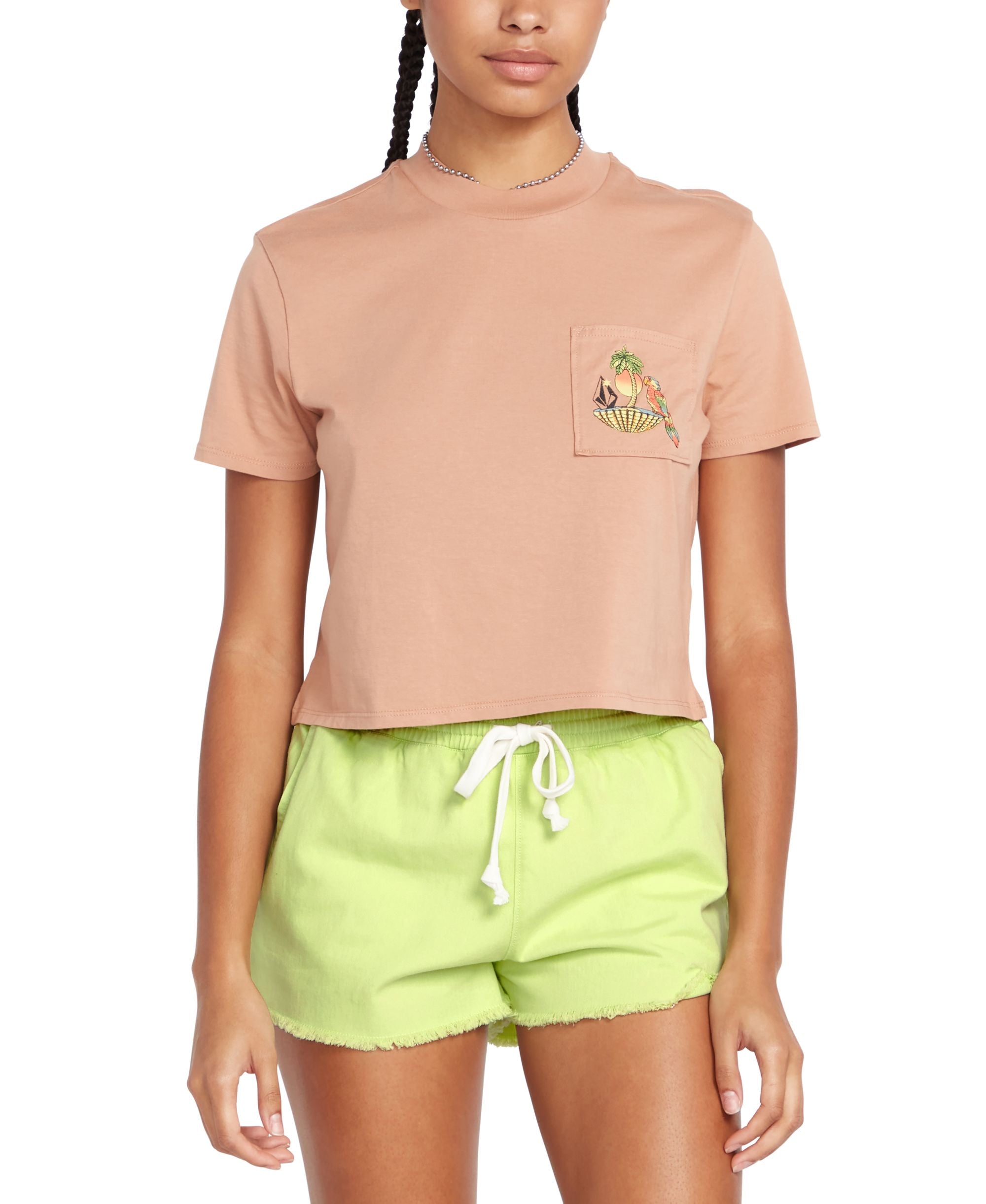Juniors' Strutin Stone Cotton Drawstring-Waist Frayed Premium Shorts