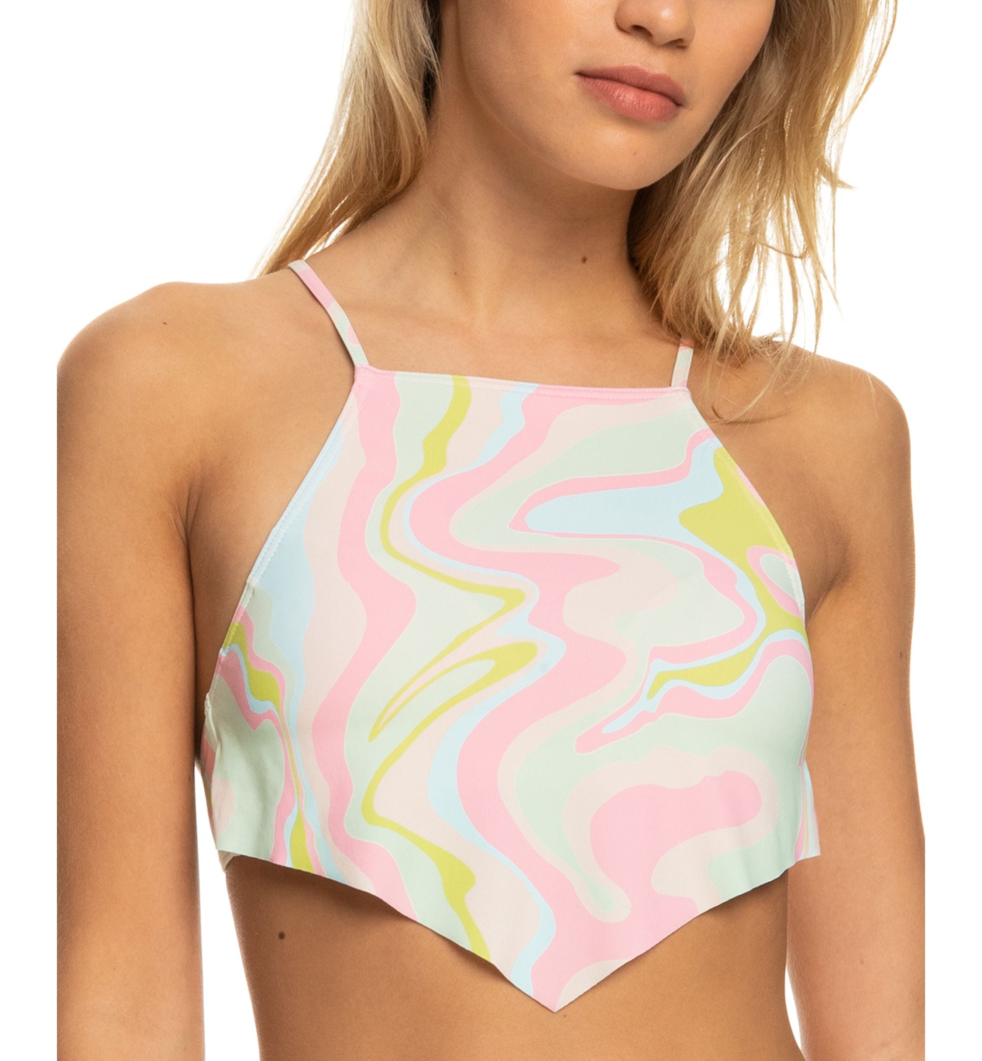Juniors' Tropics Hype Cropped Tankini Premium Top