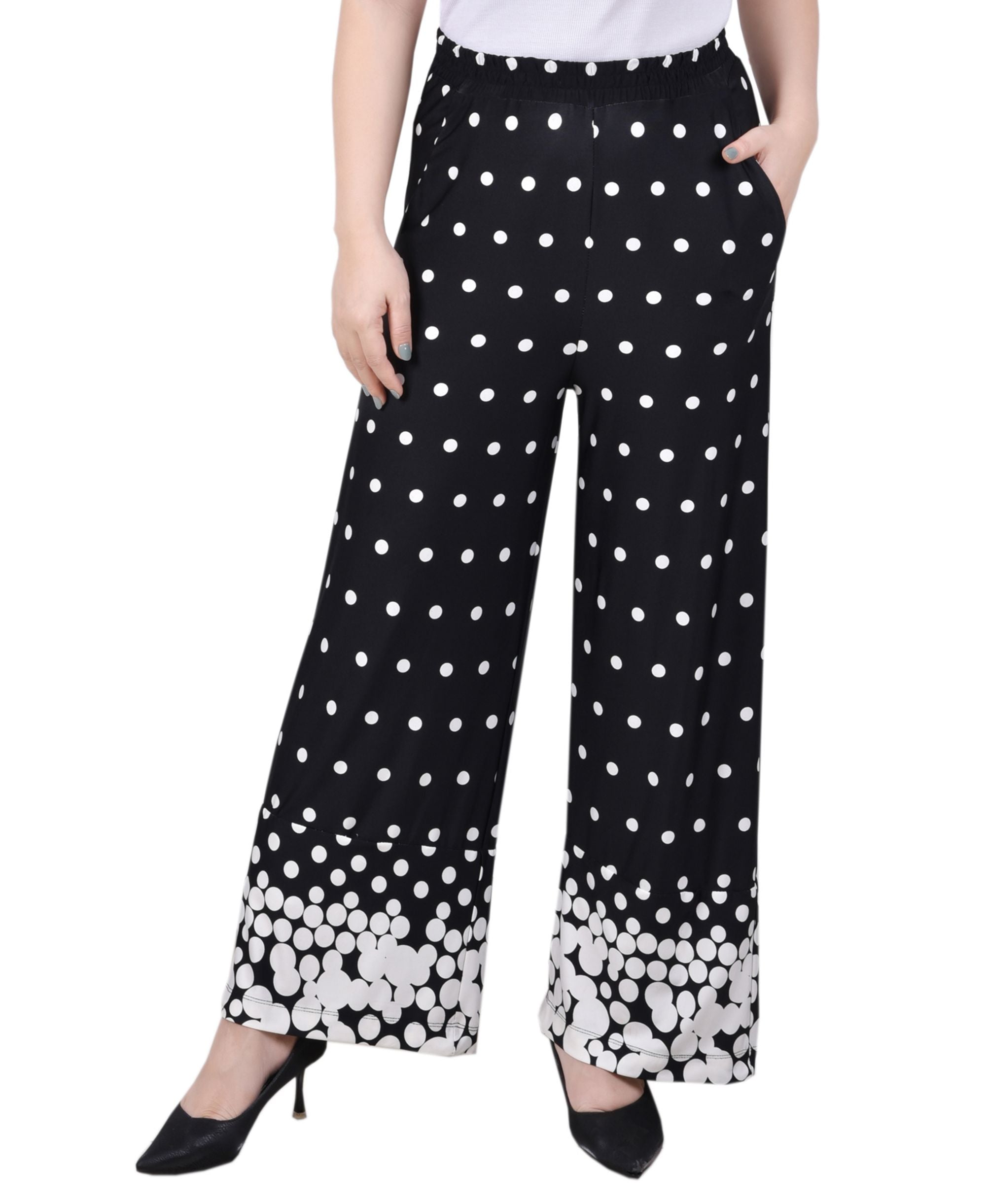 Petite Wide-Leg Comfort-Waist Signature Pants