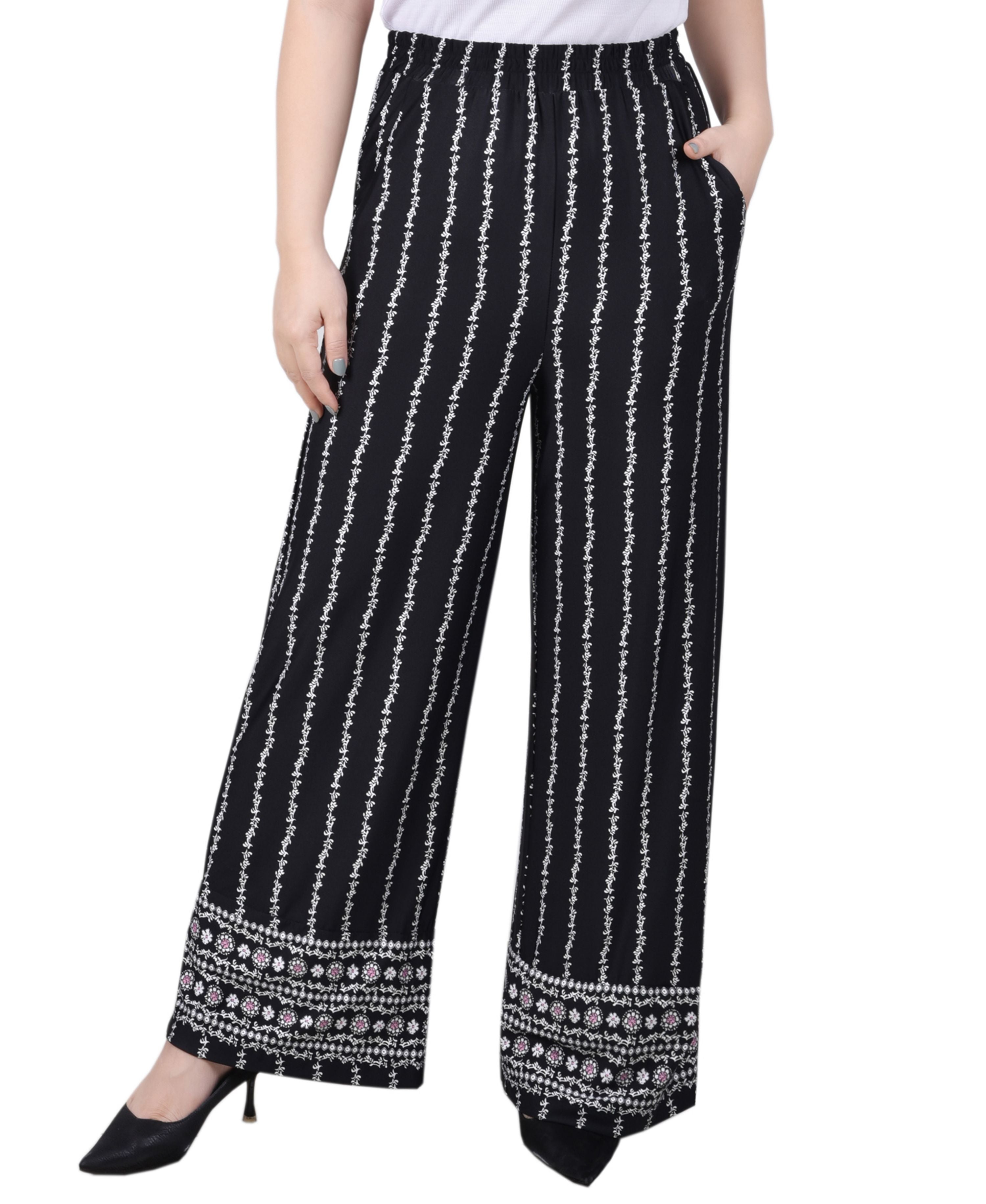 Petite Wide-Leg Comfort-Waist Signature Pants