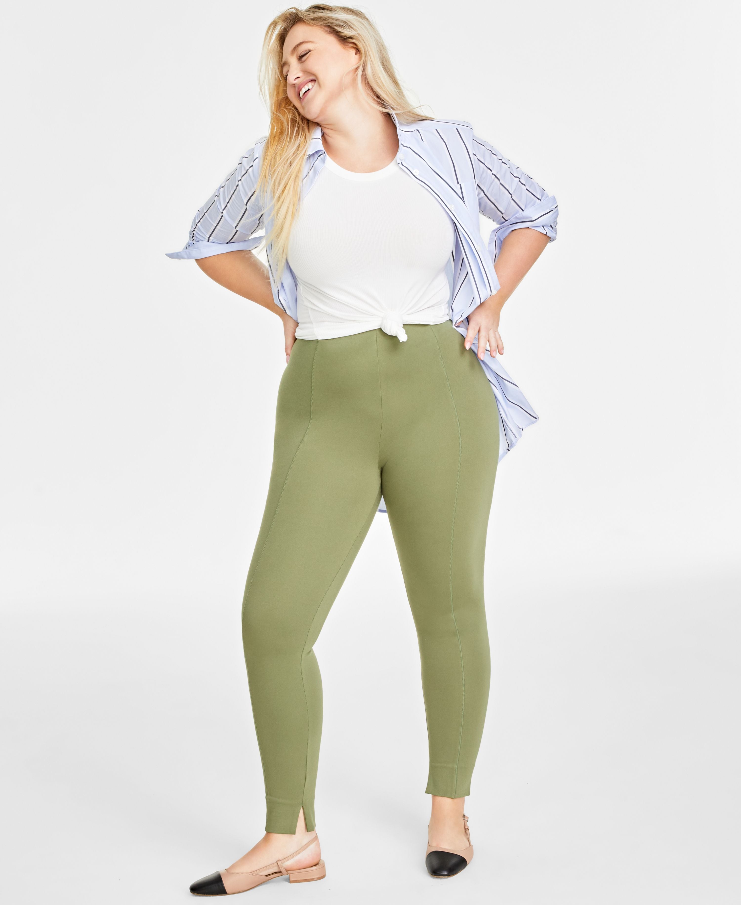 Women's Ponte Skinny-Fit Leggings, Regular and Short Lengths