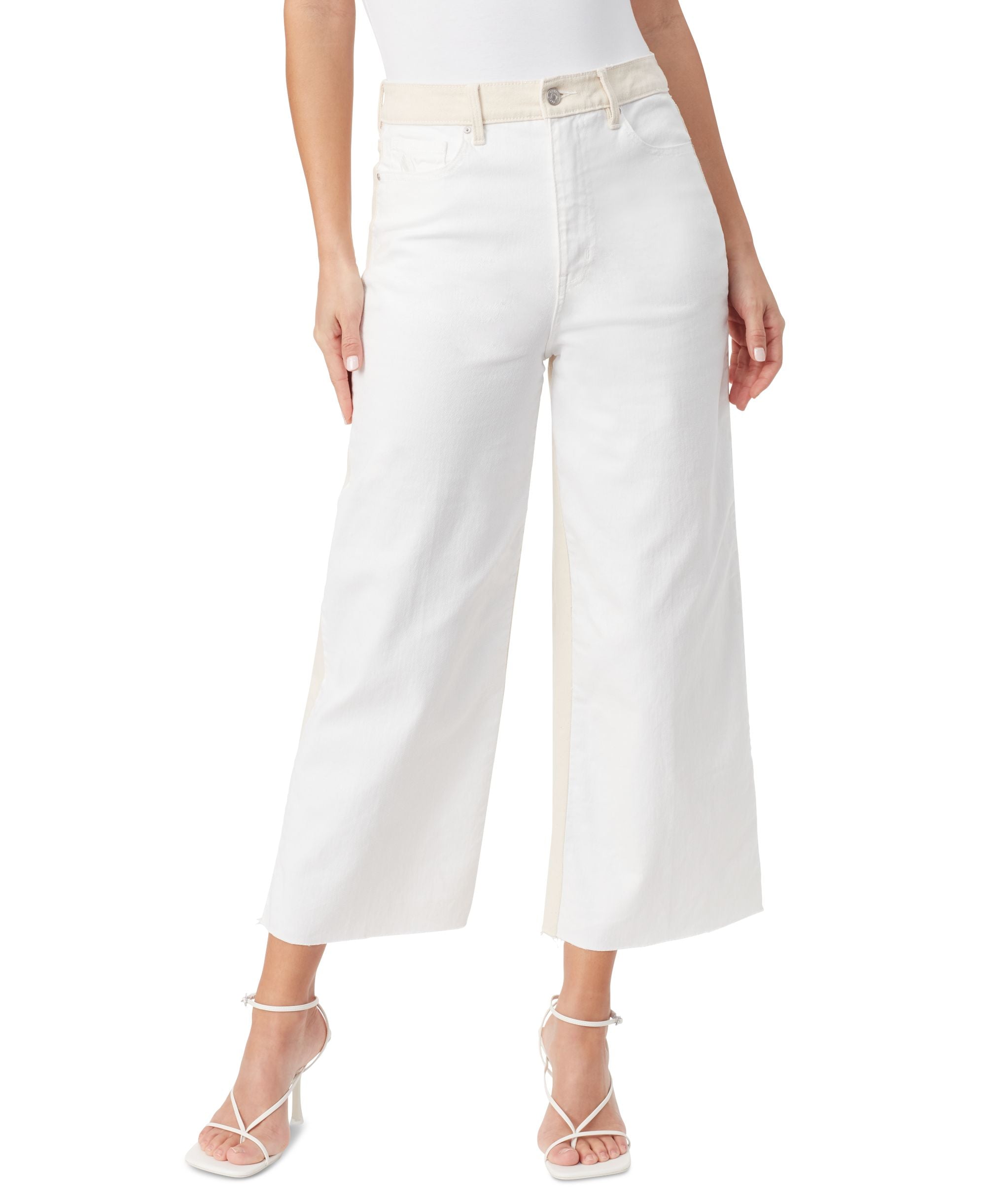 Women's Gloria Vanderbilt x Christian Siriano Rori Colorblocked Cropped Wide-Leg Premium Jeans
