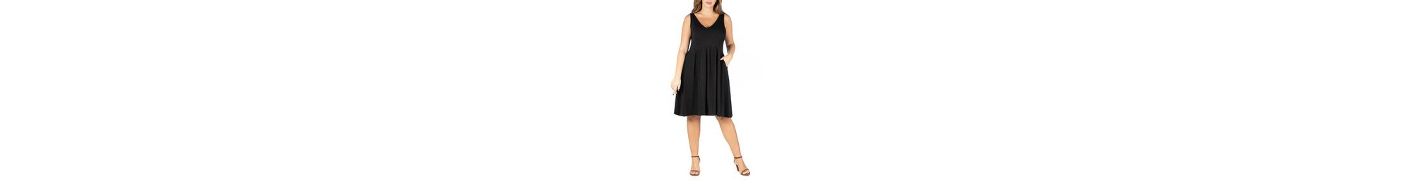 Plus Size Midi Fit and Flare Pocket Dress