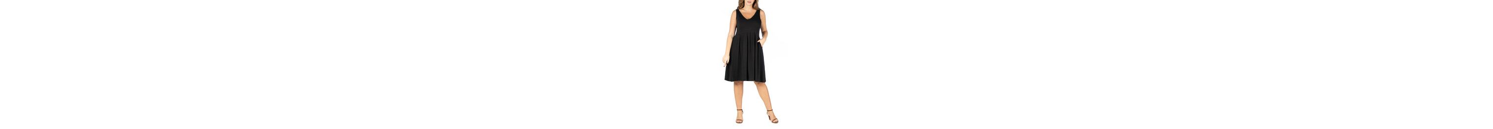 Plus Size Midi Fit and Flare Pocket Dress