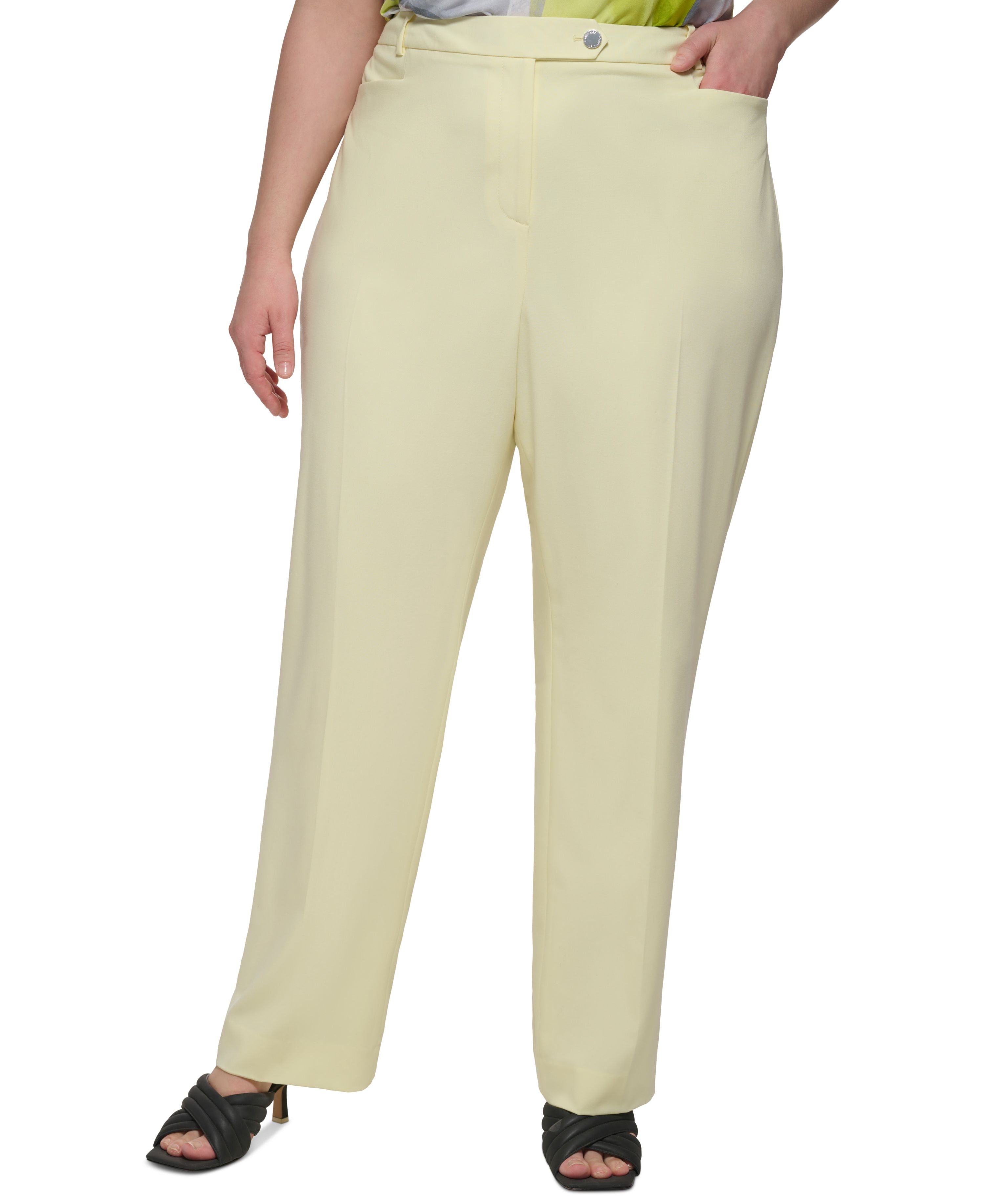 Plus Size Lux Modern-Fit Straight-Leg Signature Pants