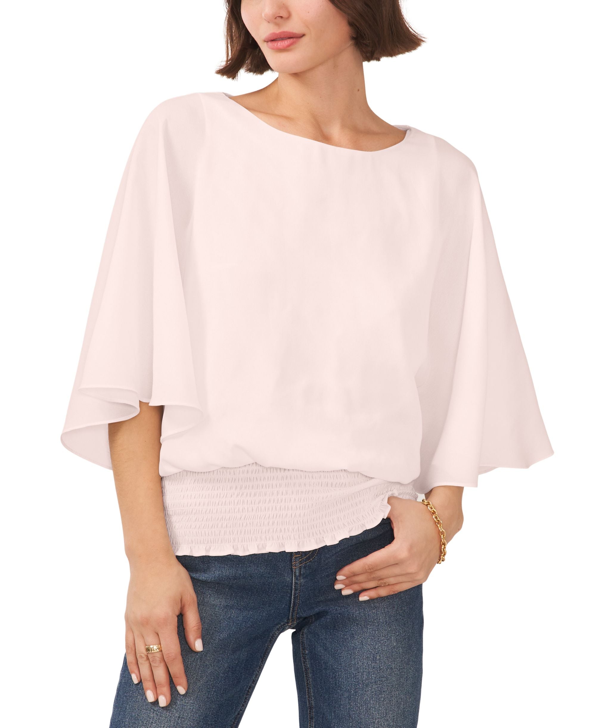 Sam Jess Printed Smocked Waist Premium Top