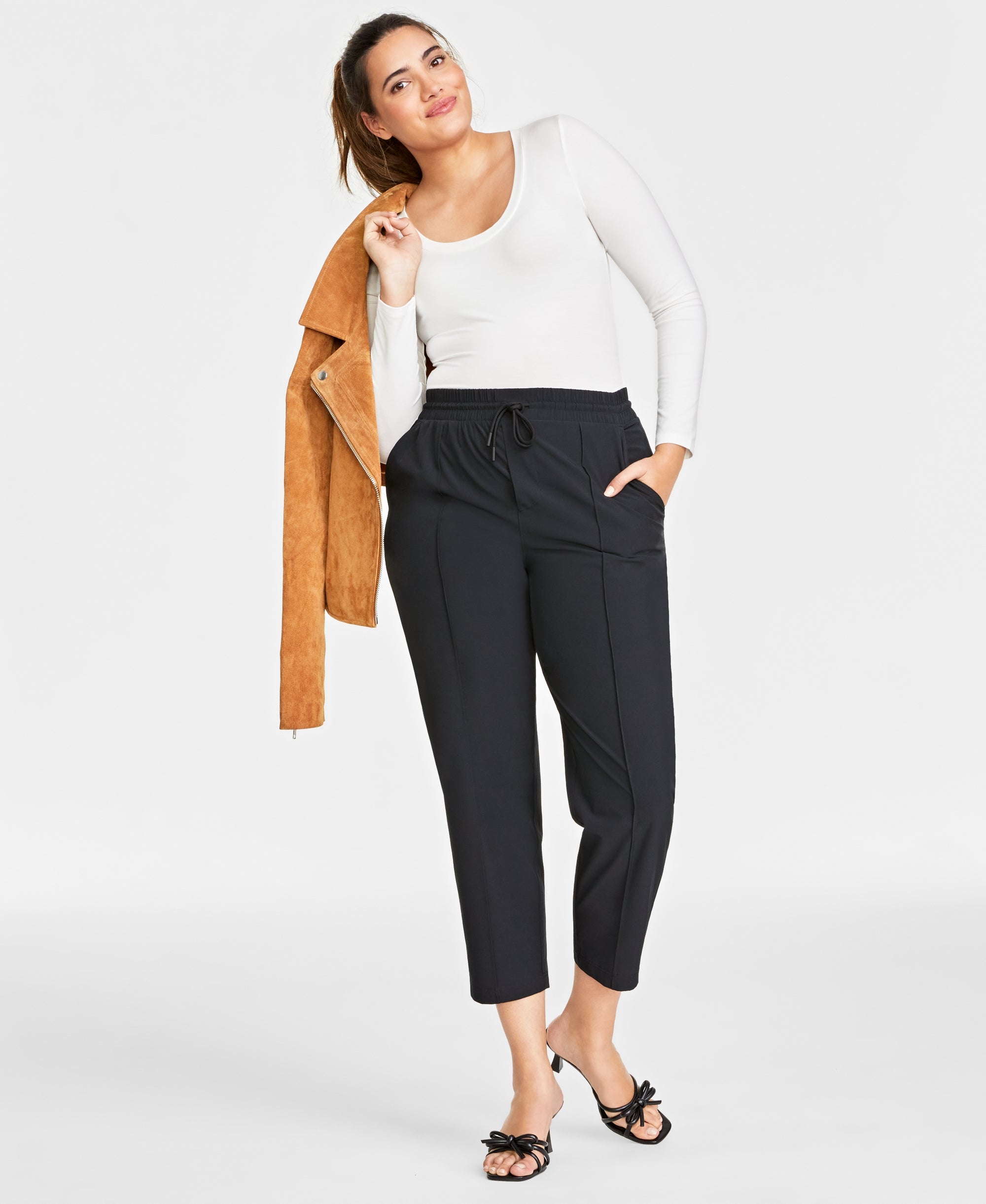 Women's Drawstring Commuter Signature Pants Deep Black L