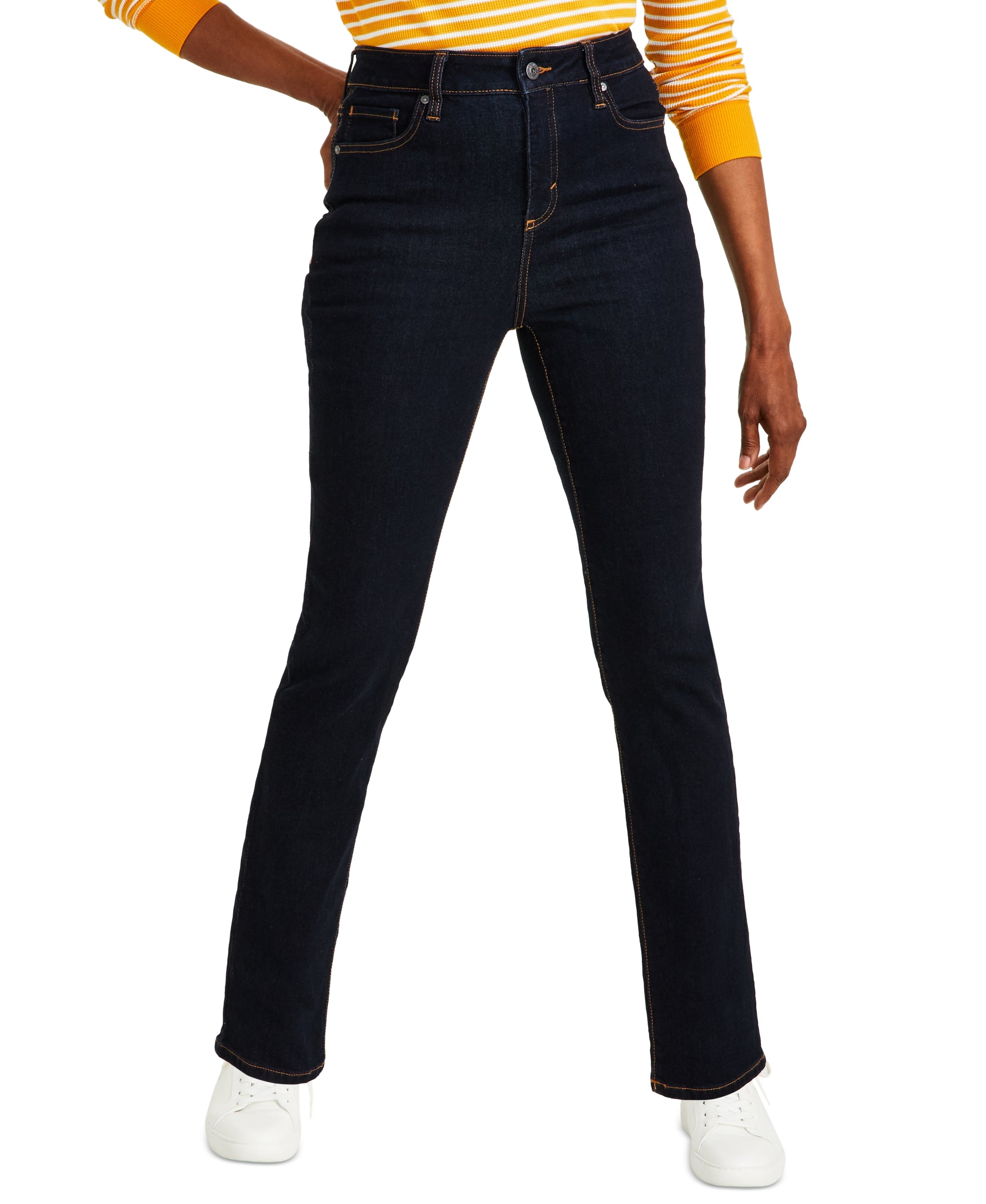 Plus Size High-Rise Straight-Leg Premium Jeans Indigo Rin 20W