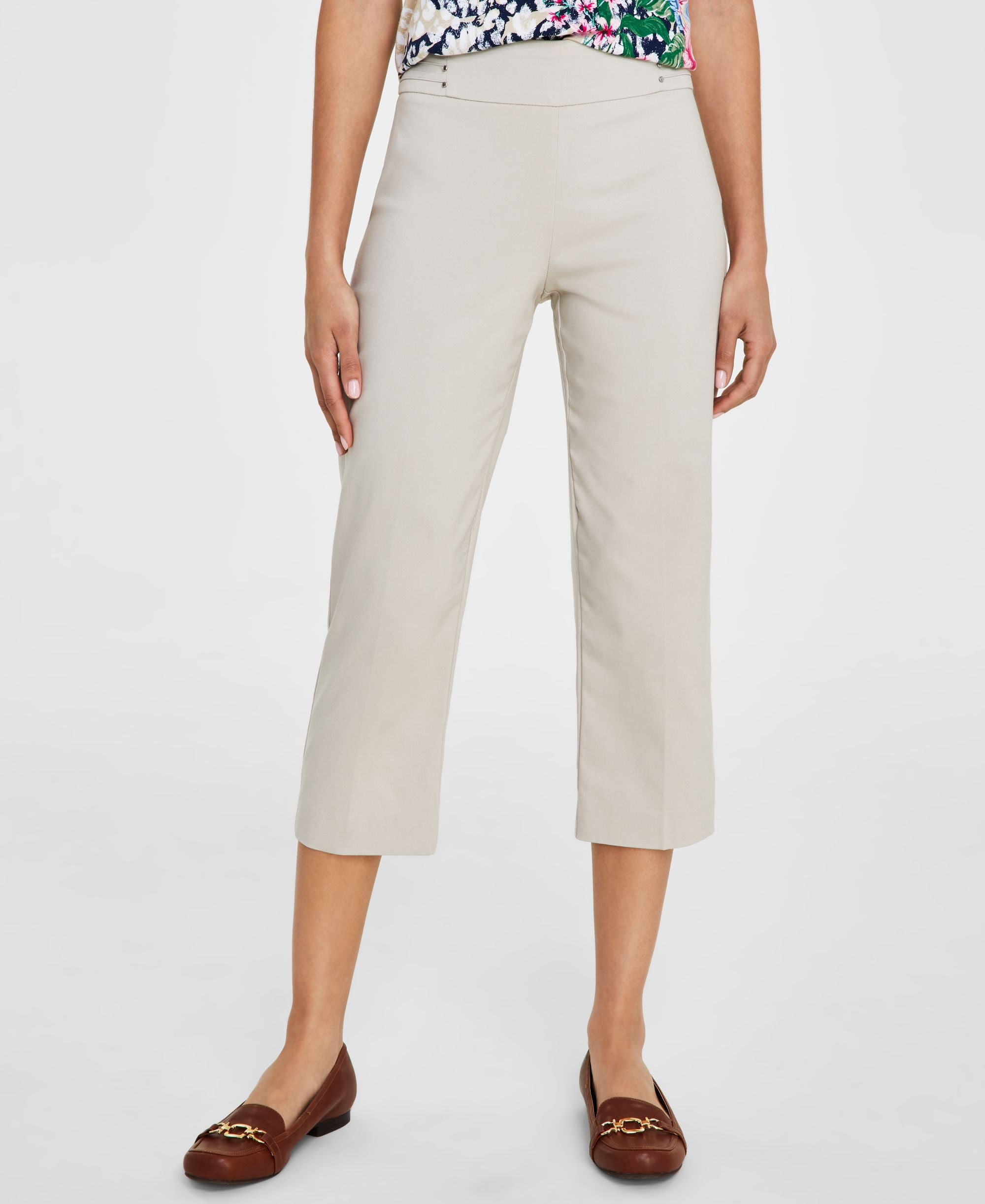 JM Collection Embellished Comfort-Waist Capri-Length Signature Pants