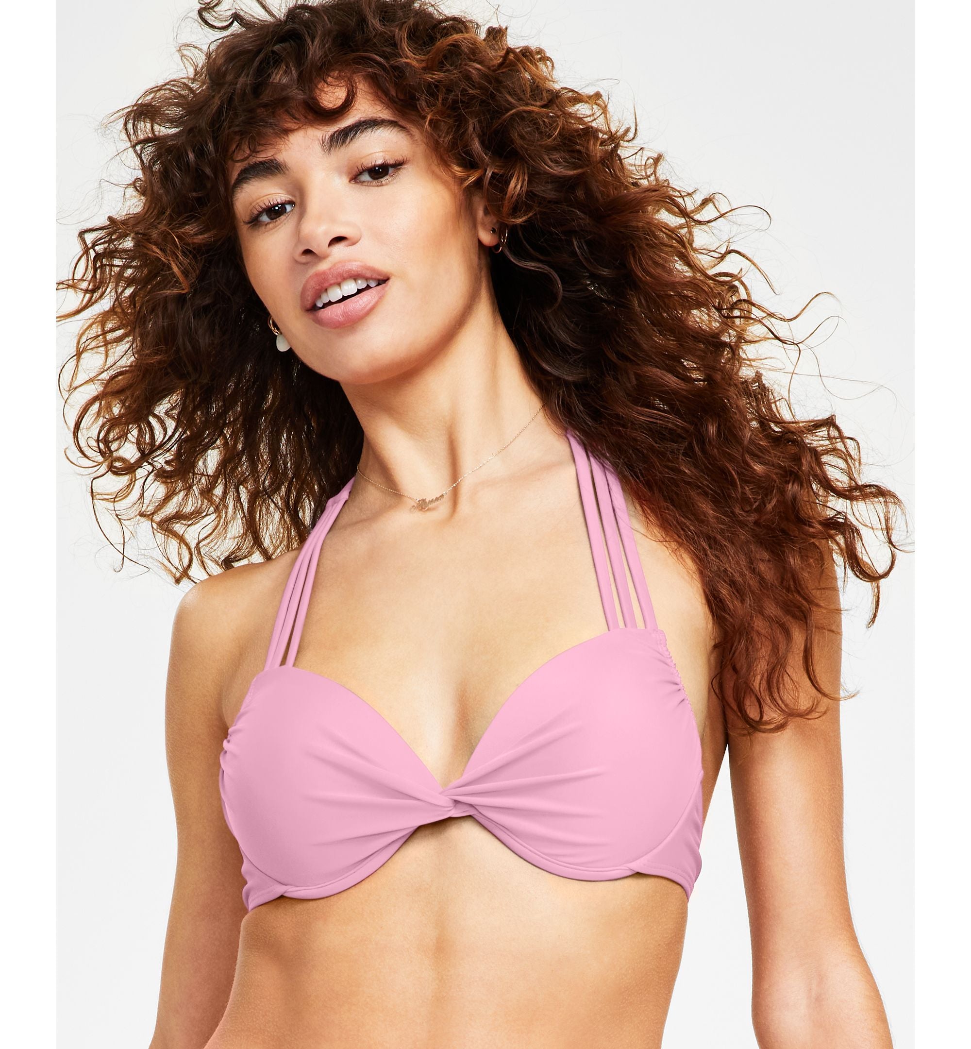 Juniors' Strappy Underwire Push-Up Bikini Premium Top