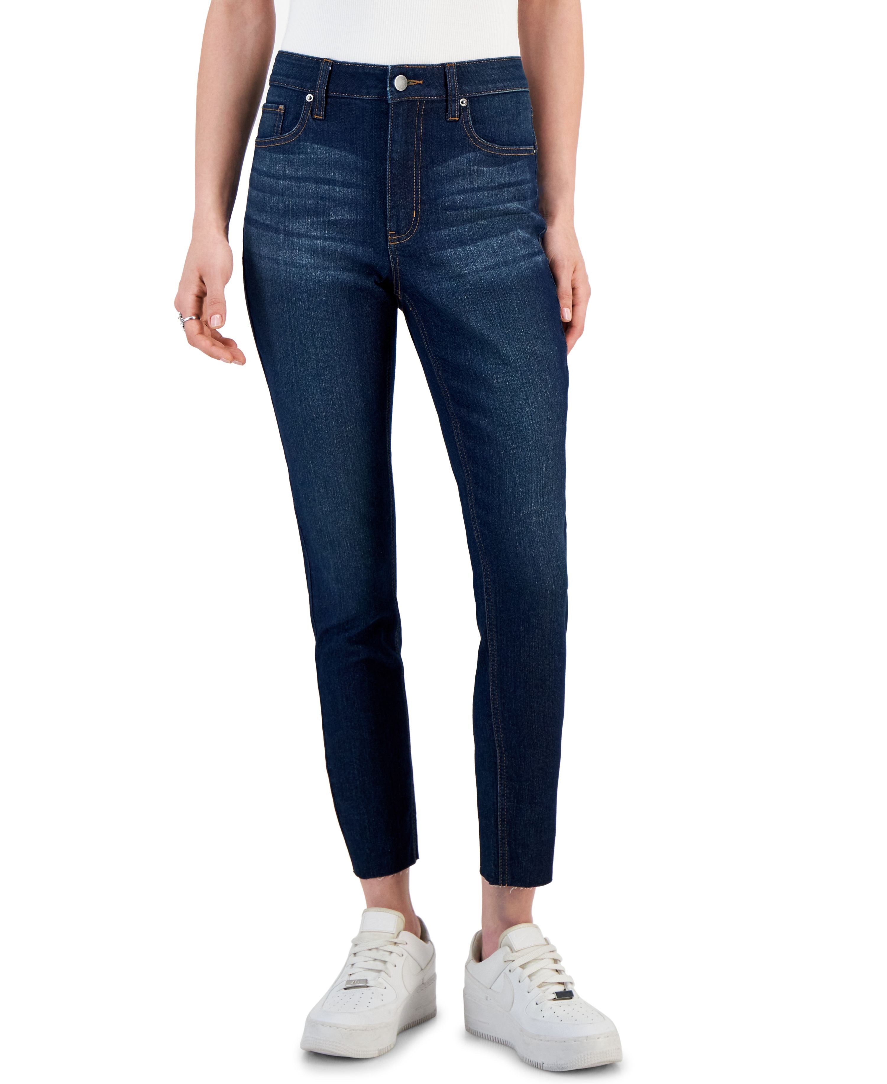 Women's Cut-Hem Mid-Rise Skinny-Fit Denim Premium Jeans