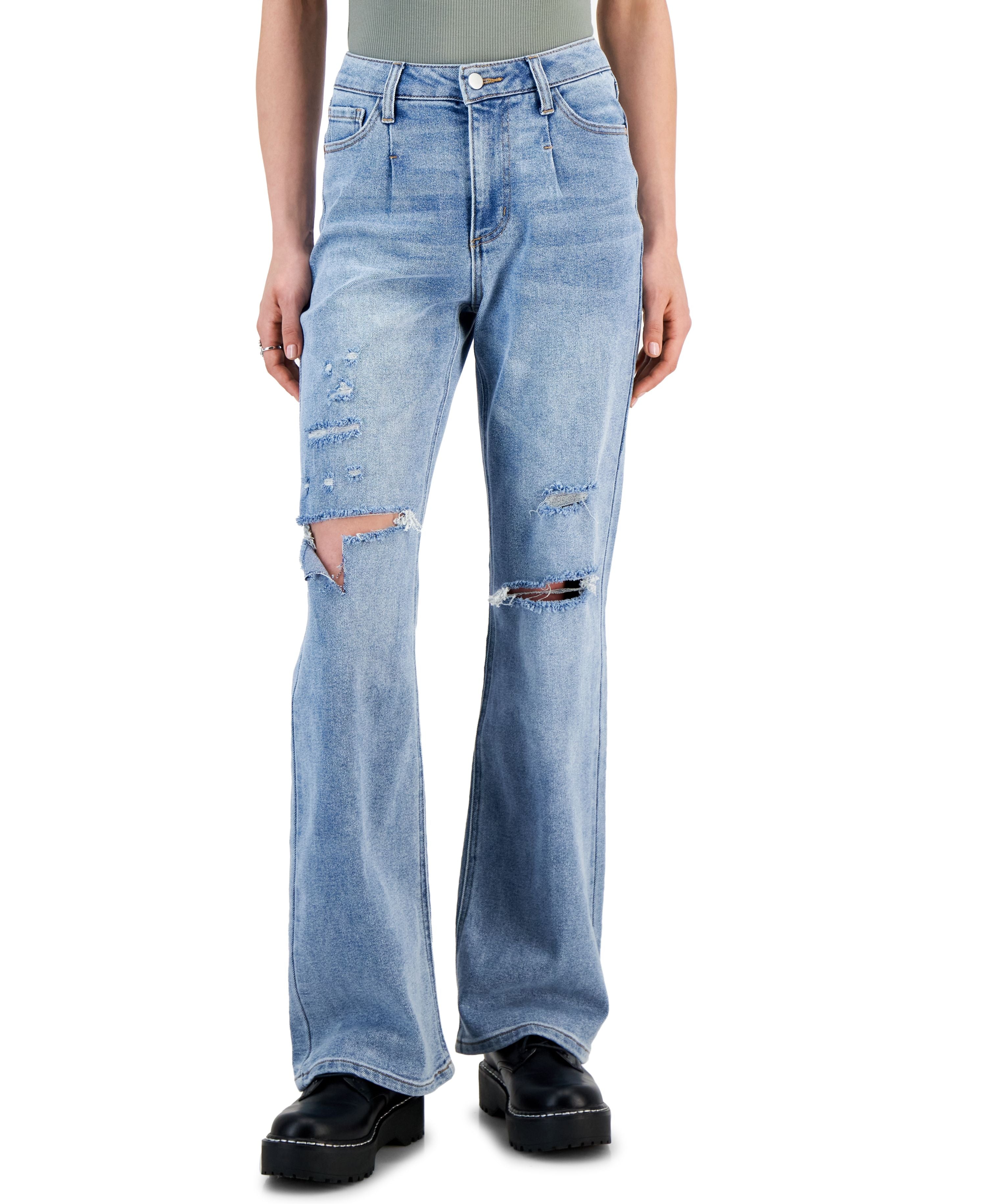 Juniors' High-Rise Relaxed Flare Premium Jeans
