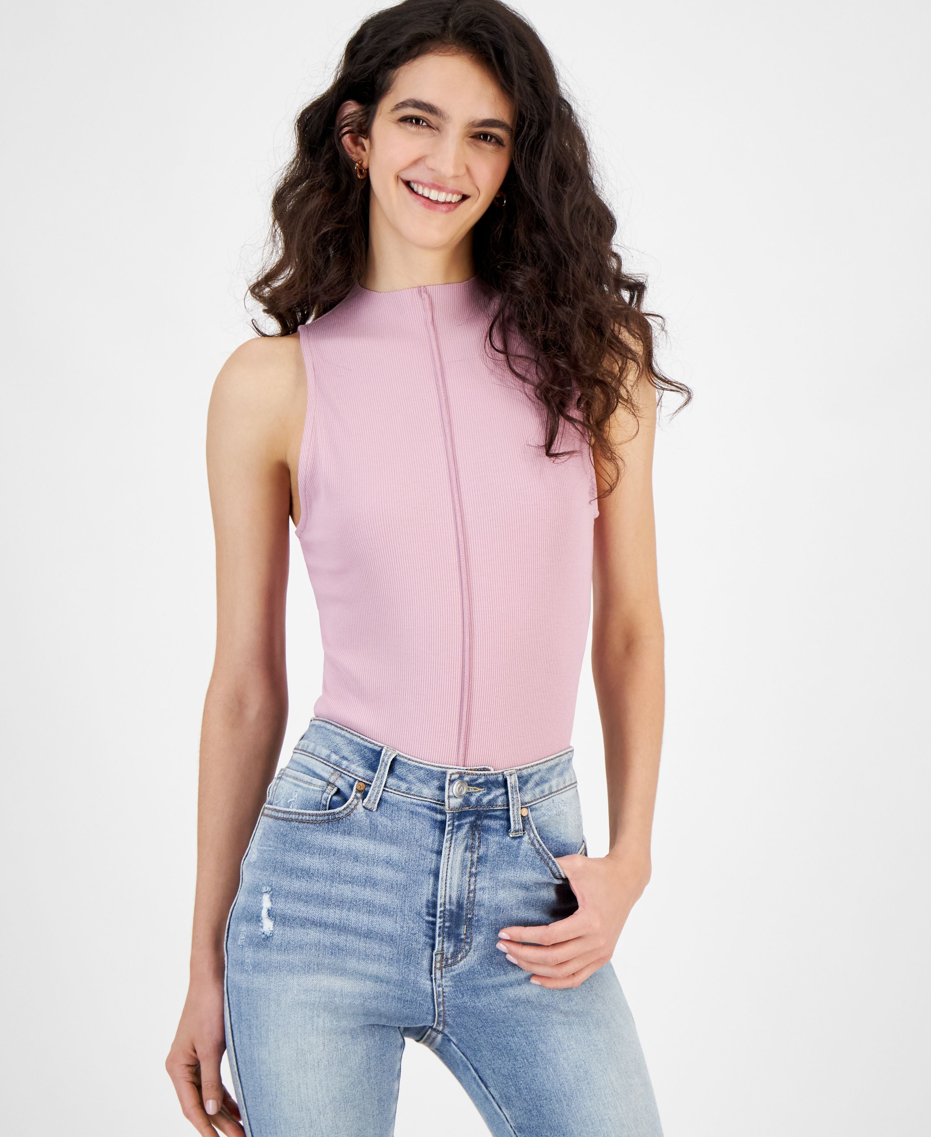 Women's Ribbed Seam-Front Bodysuit