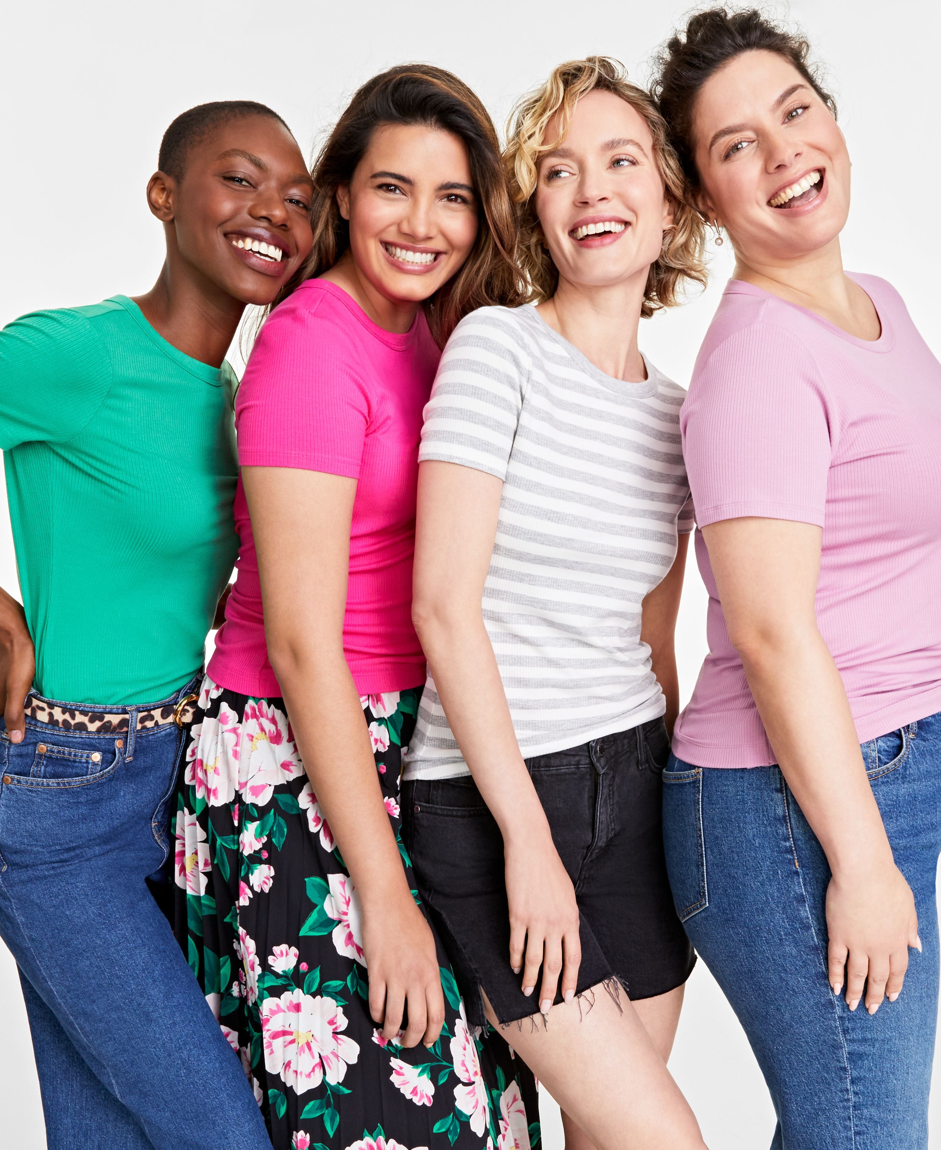 Women's Short-Sleeve Ribbed T-Modern Shirt
