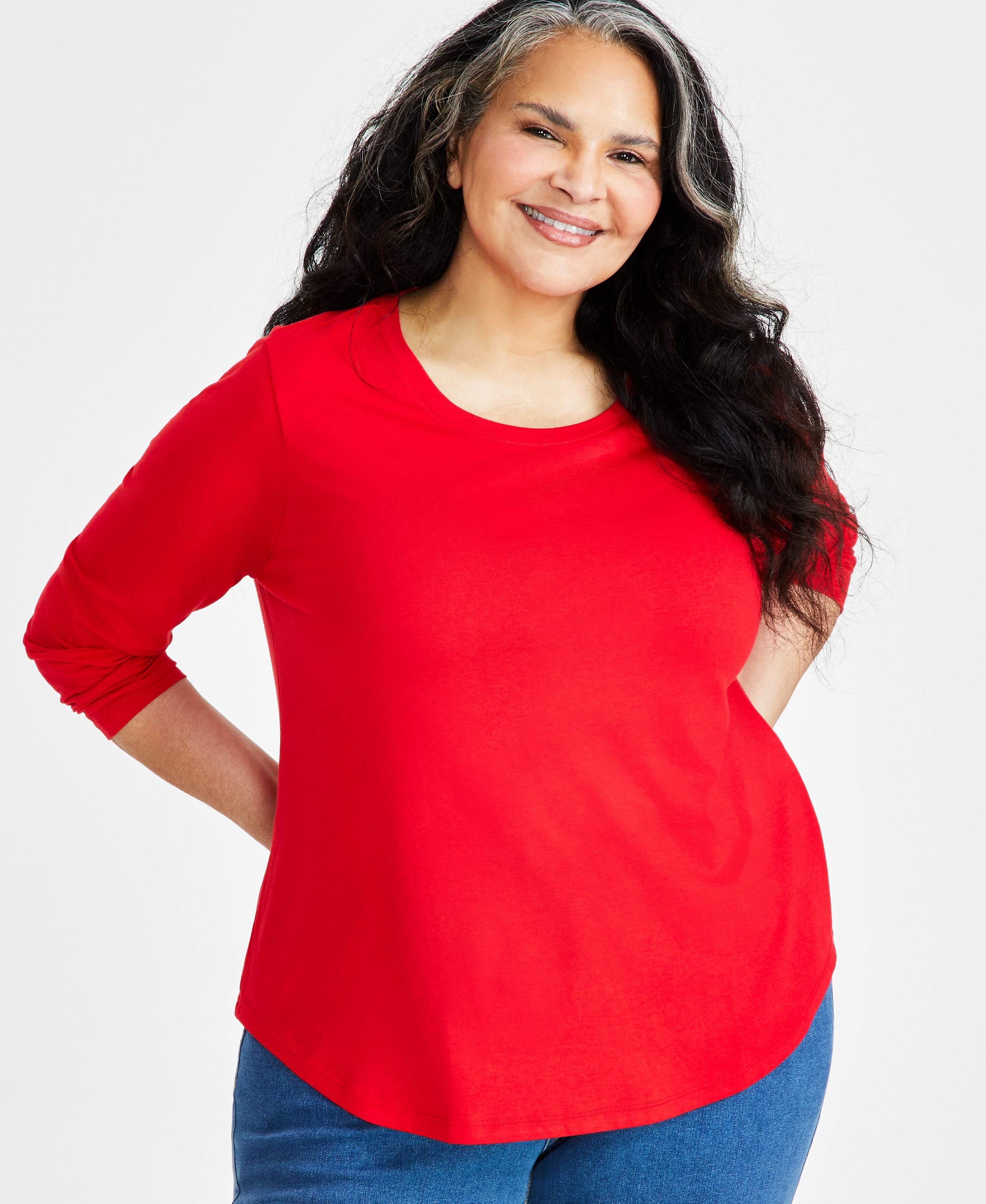 Plus Size Long-Sleeve ideal T-Modern Shirt