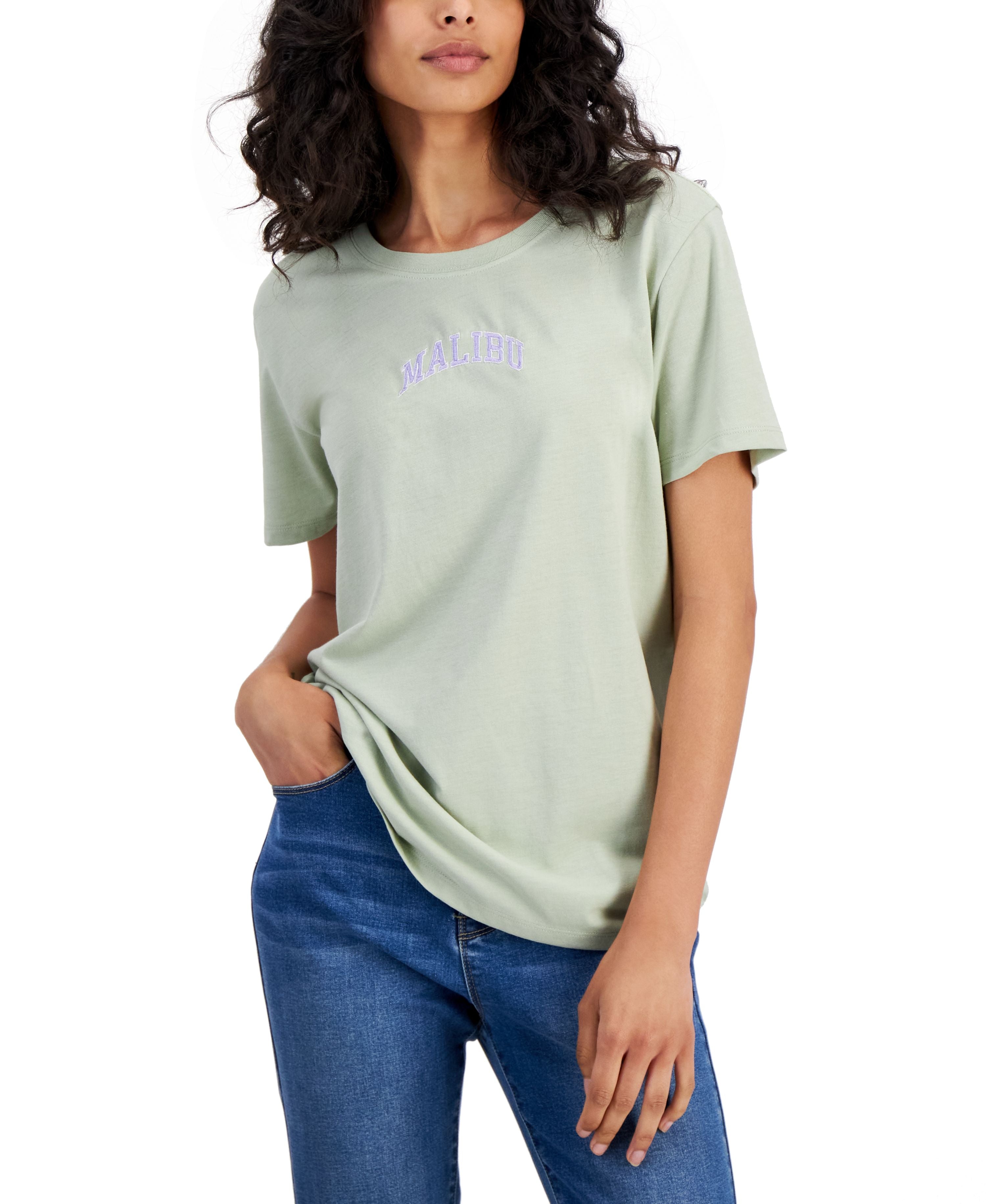 Juniors' Malibu Embroidered T-Modern Shirt